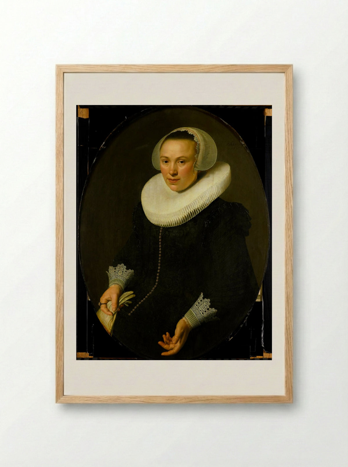 Portret van Maria Joachimsdr. Swartenhont - Nicolaes Eliasz. Pickenoy - Framed Print Wood