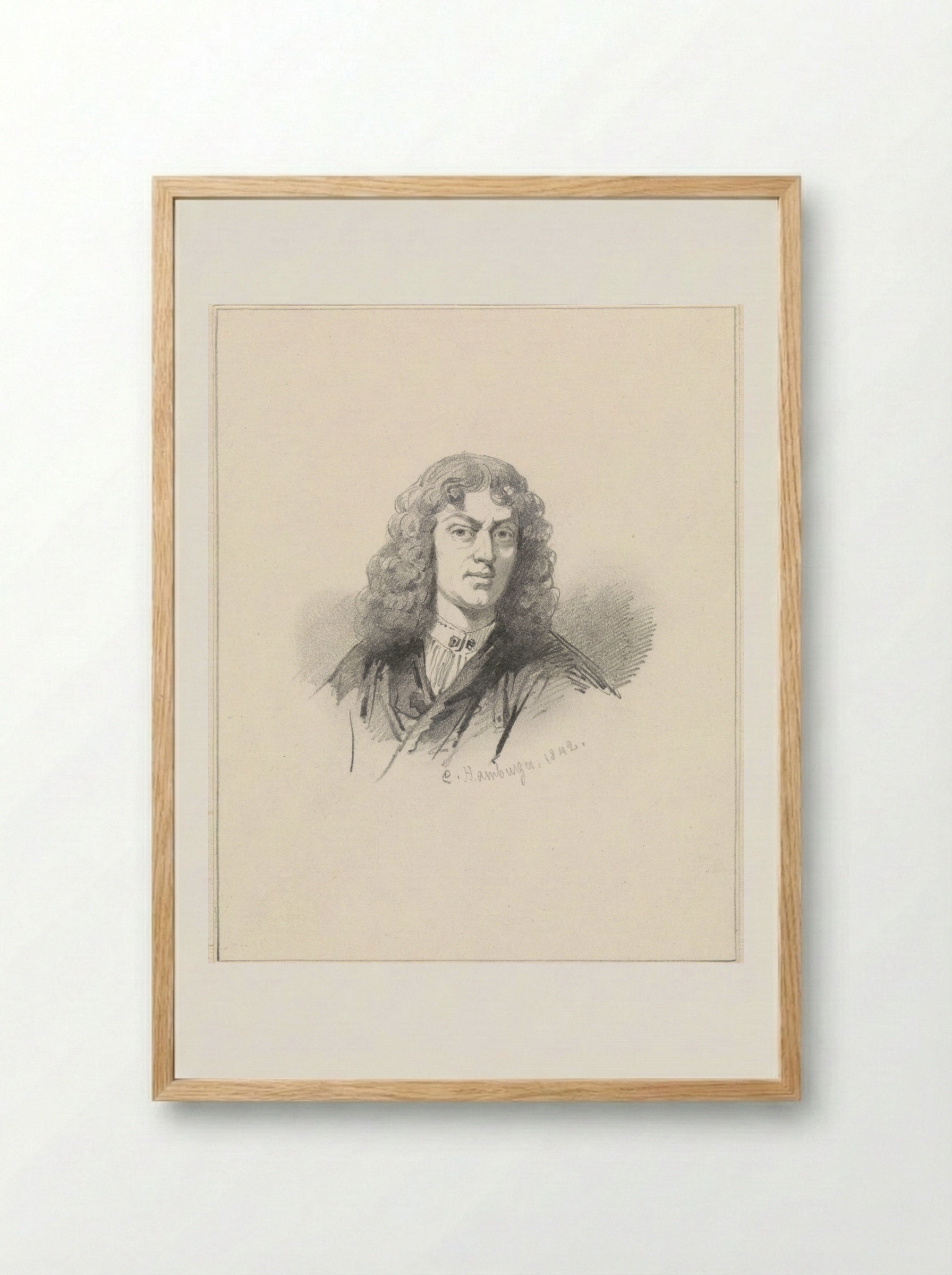 Portret van Maria Rey - Ferdinand Bol - Framed Print Wood