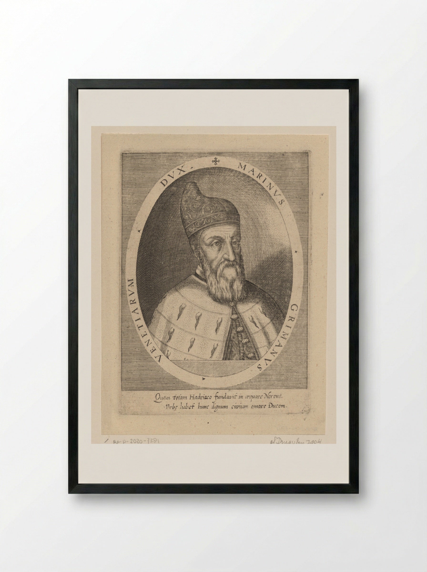 Portret van Marino Grimani - Dominicus Custos - Framed Print Black