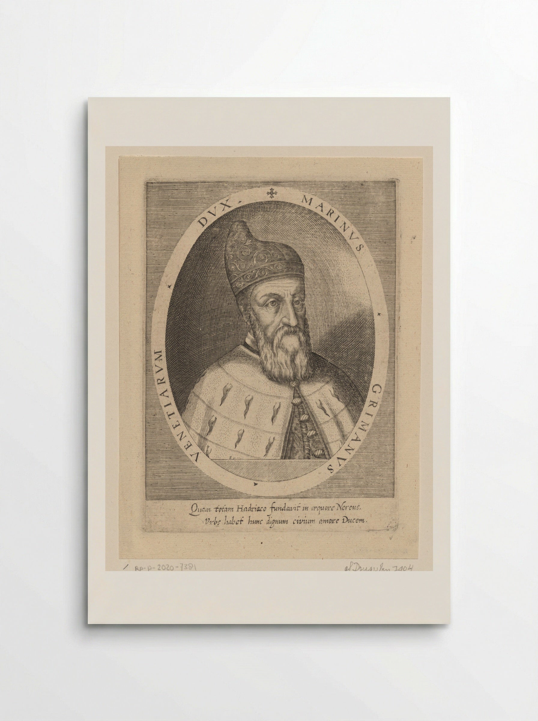 Portret van Marino Grimani - Dominicus Custos - Poster