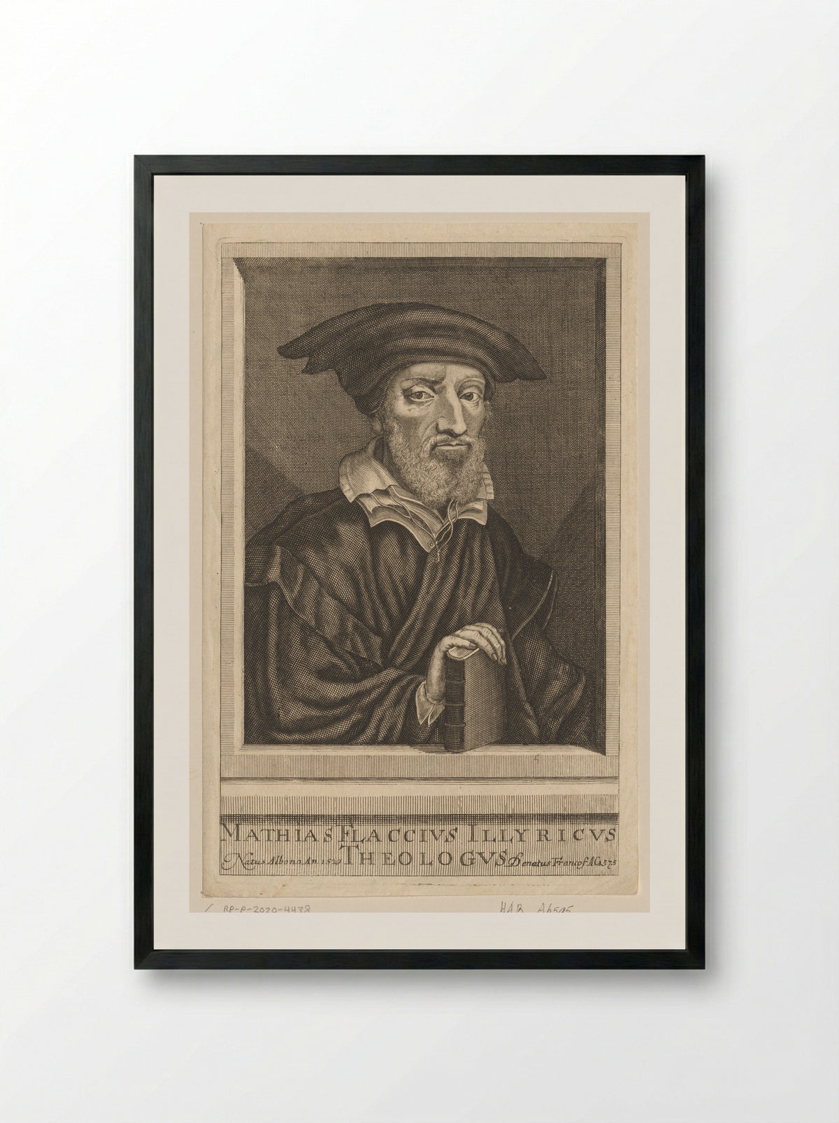 Portret van Matthias Flacius - Nicolaus Häublin - Framed Print Black