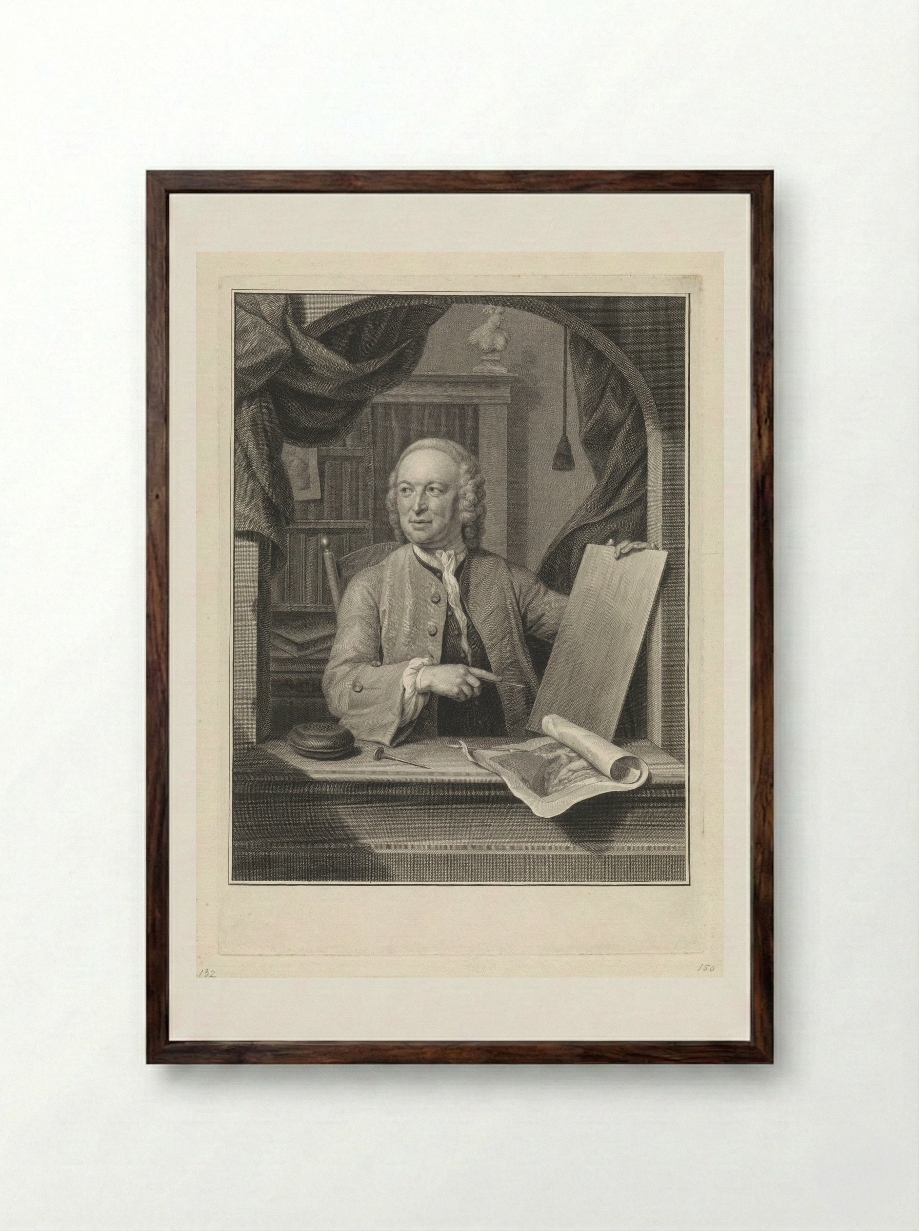 Portret van Maurits, prins van Oranje - Pieter Tanjé - Framed Print Dark Wood