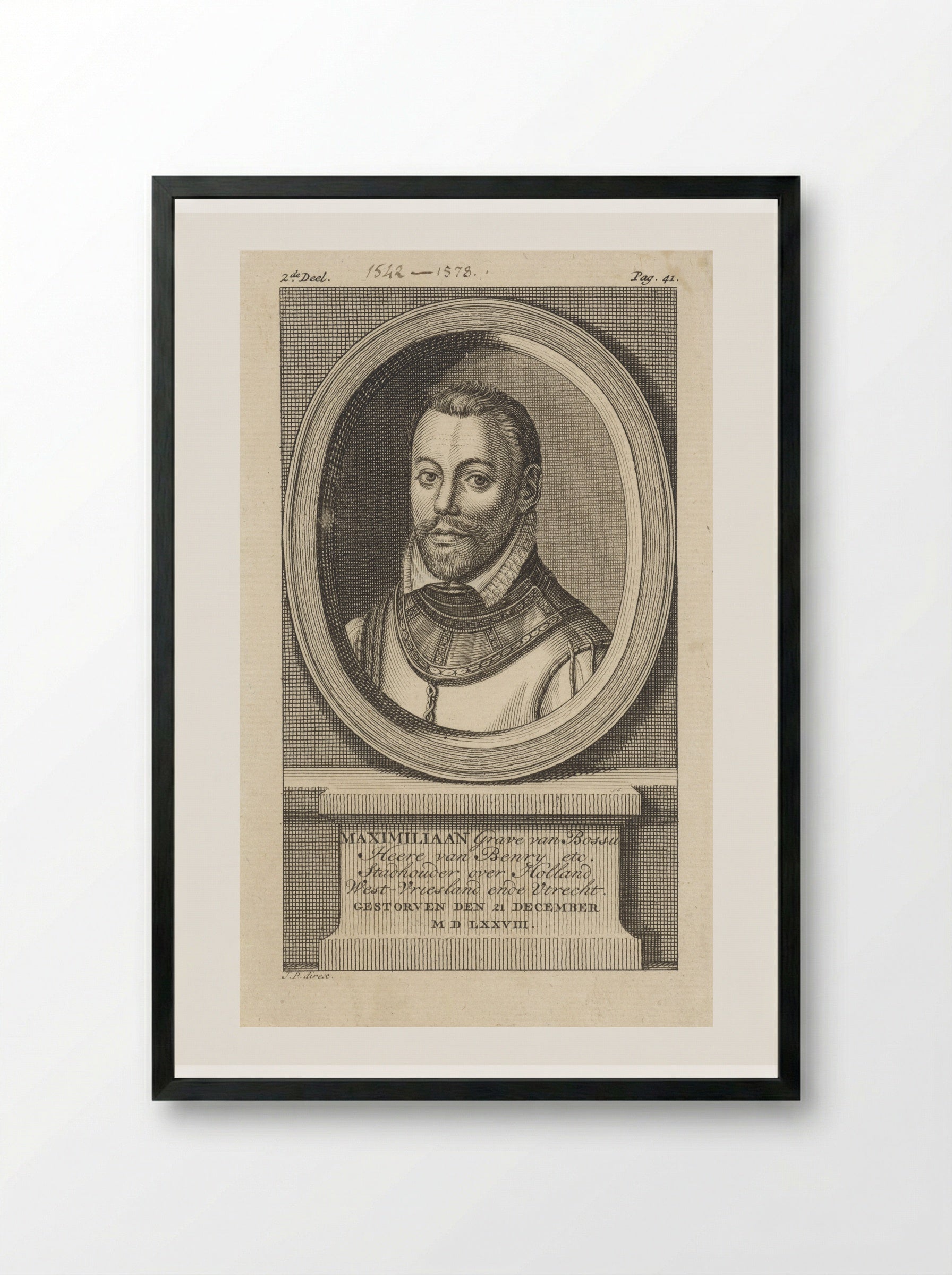 Portret van Maximiliaan de Hennin, graaf van Boussu - Jan Punt - Framed Print Black