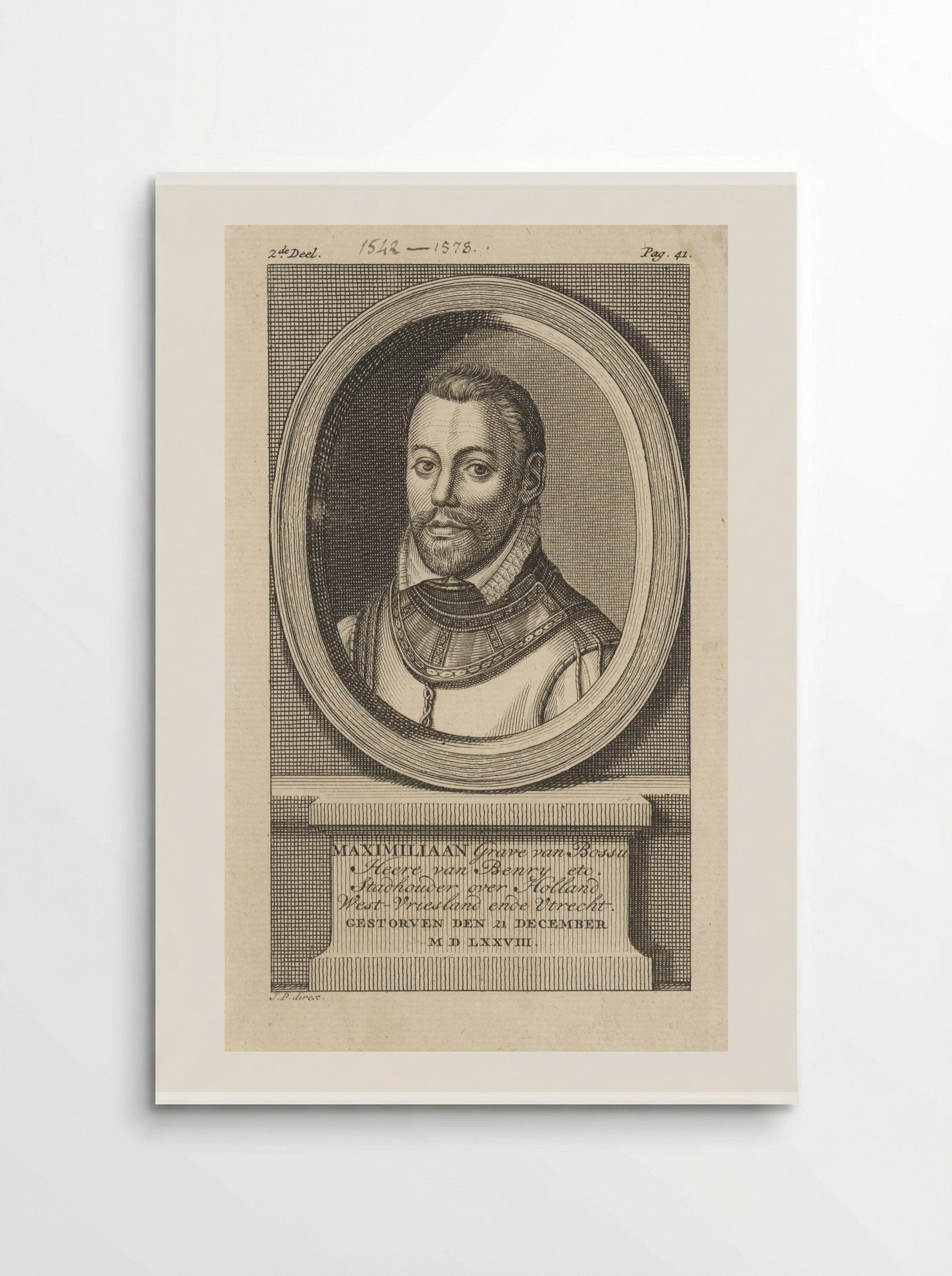 Portret van Maximiliaan de Hennin, graaf van Boussu - Jan Punt - Poster