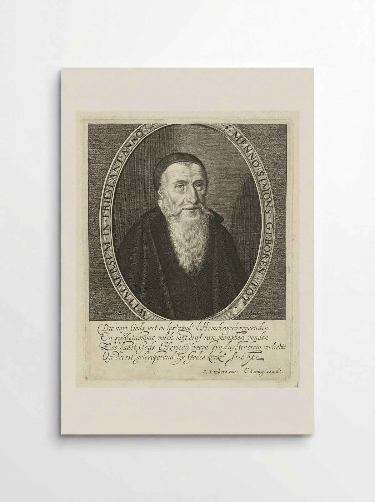 Portret van Menno Simons - Cornelis Koning - Poster
