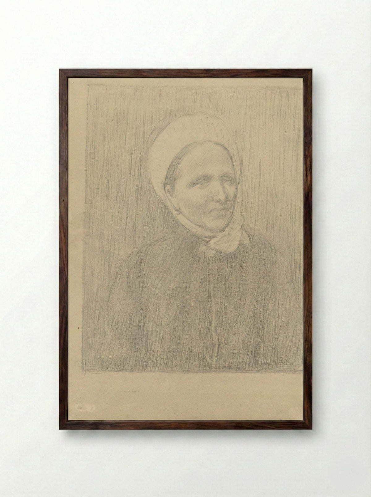 Portret van Mevrouw Annie Bonger-van der Linde - Charles Emmanuel Serret - Framed Print Dark Wood