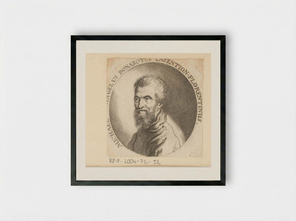 Portret van Michelangelo - Erven Michael en Johann Friedrich Endter - Framed Print Black