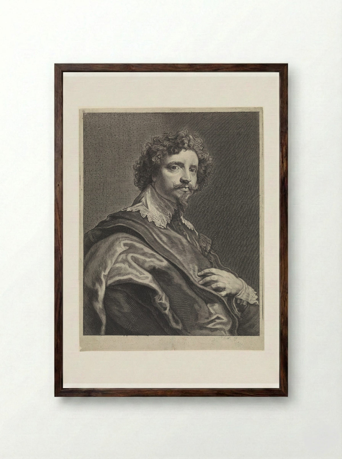Portret van Michiel le Blon - Theodor Matham - Framed Print Dark Wood
