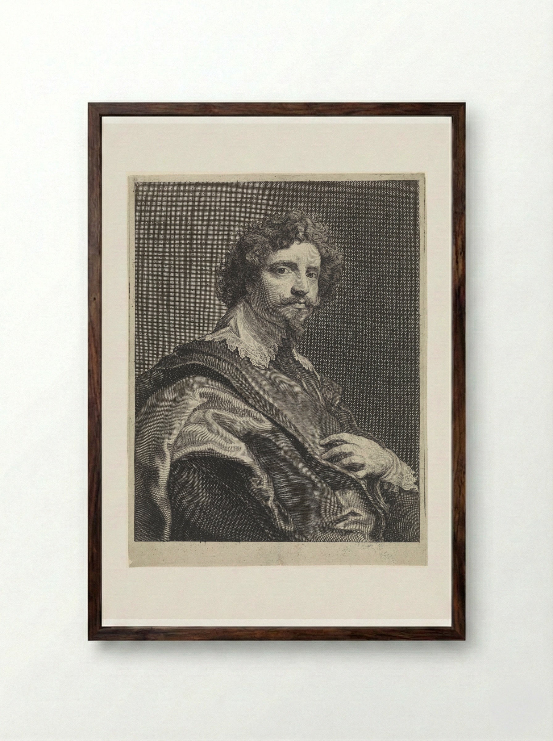 Portret van Michiel le Blon - Theodor Matham - Framed Print Dark Wood
