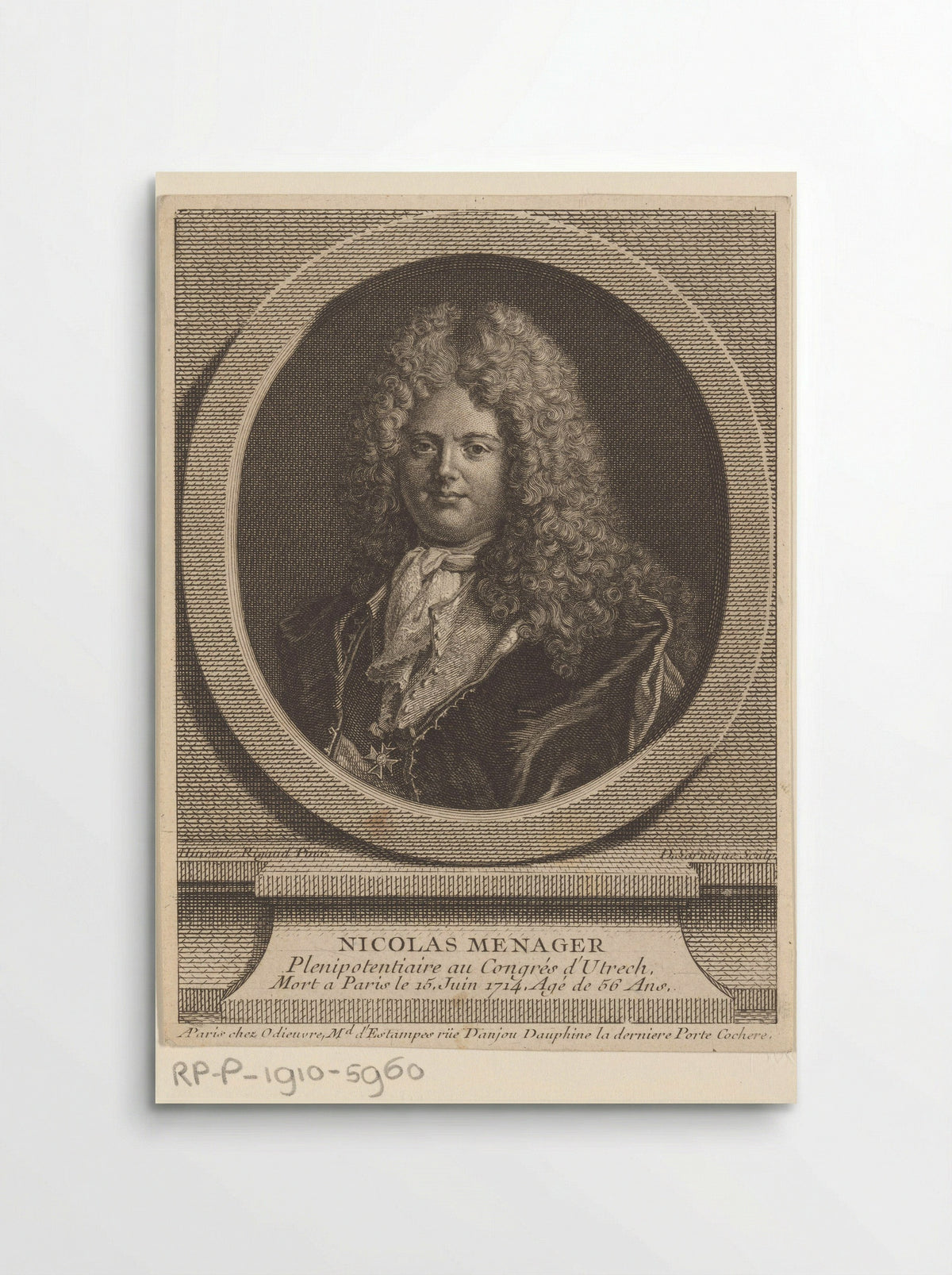 Portret van Nicolas Mesnager - André-François Le Breton - Poster