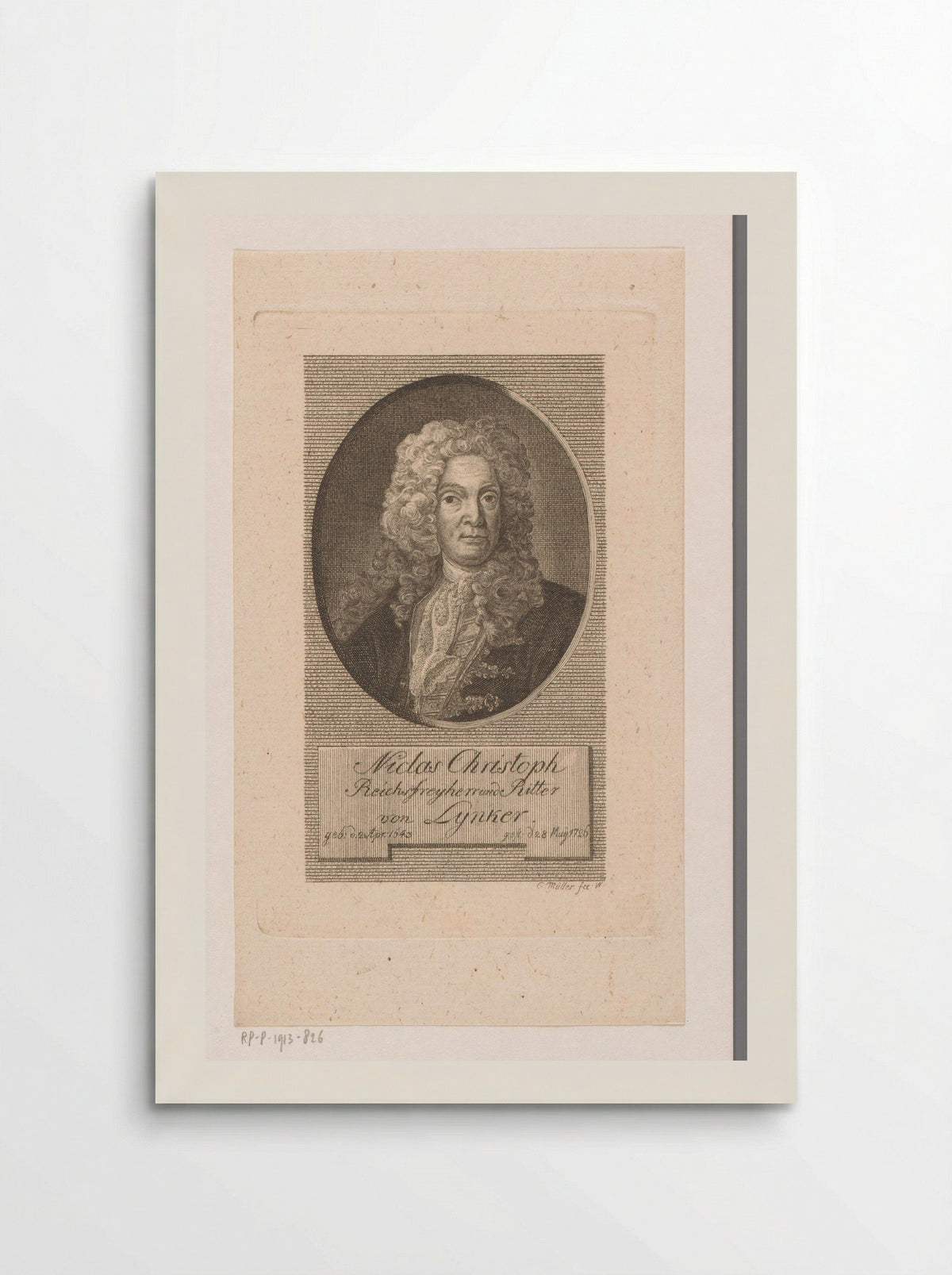Portret van Nicolaus Christoph von Lynker - Johann Christian Ernst Müller - Poster