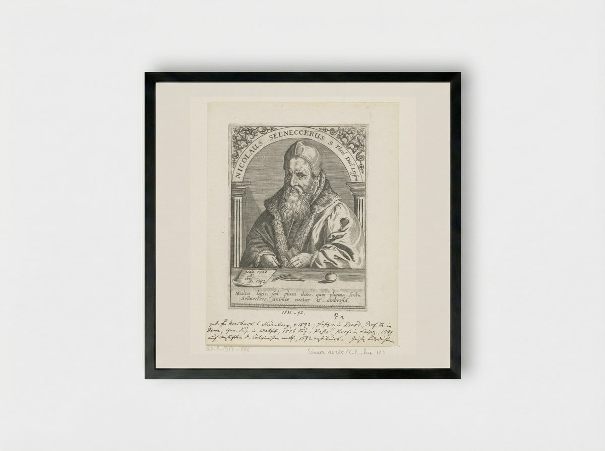Portret van Nikolaus Selnecker - Johann Theodor de Bry - Framed Print Black