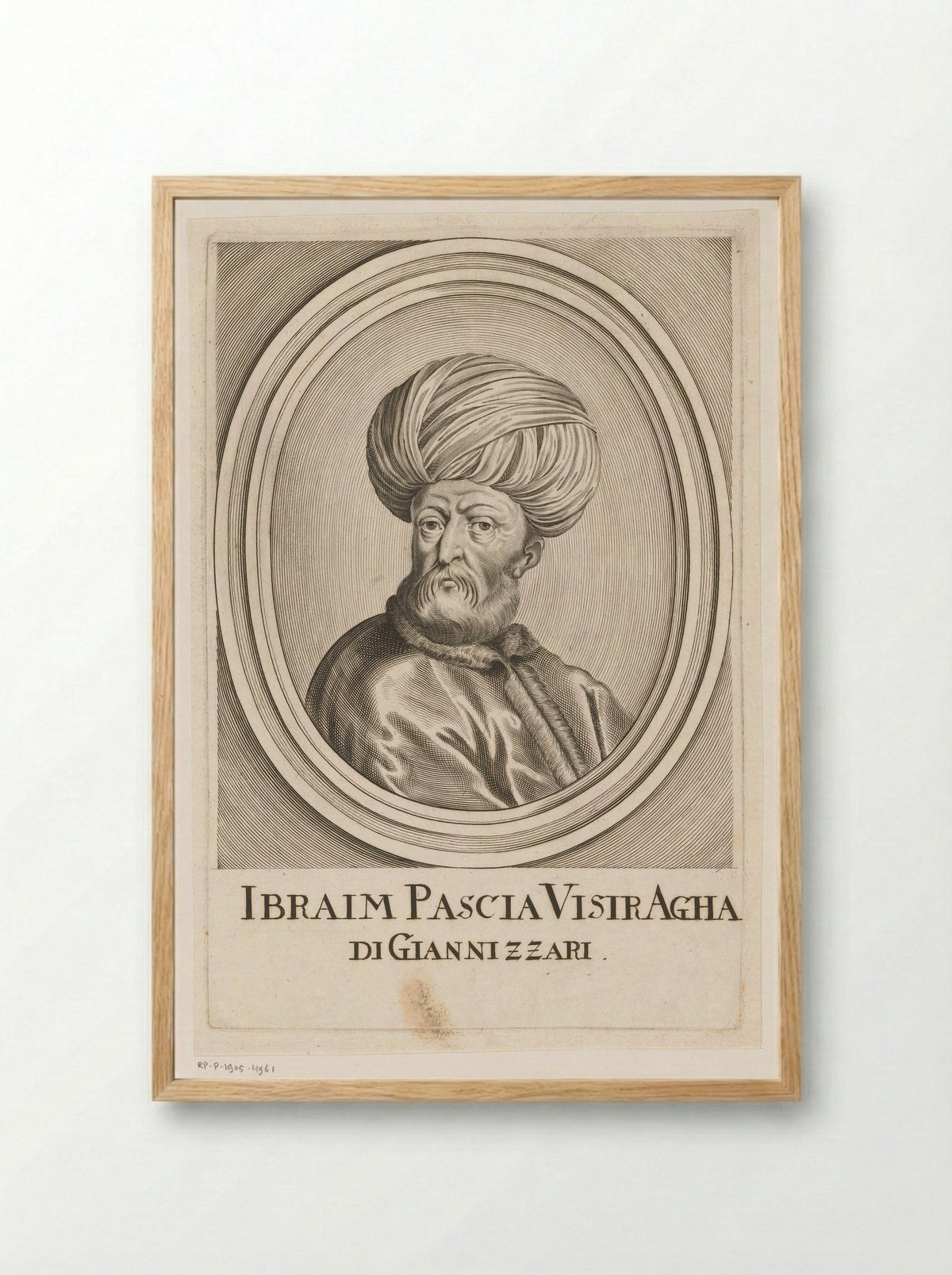 Portret van Pargalı Ibrahim Pasha - Johann Alexander Böner - Framed Print Wood