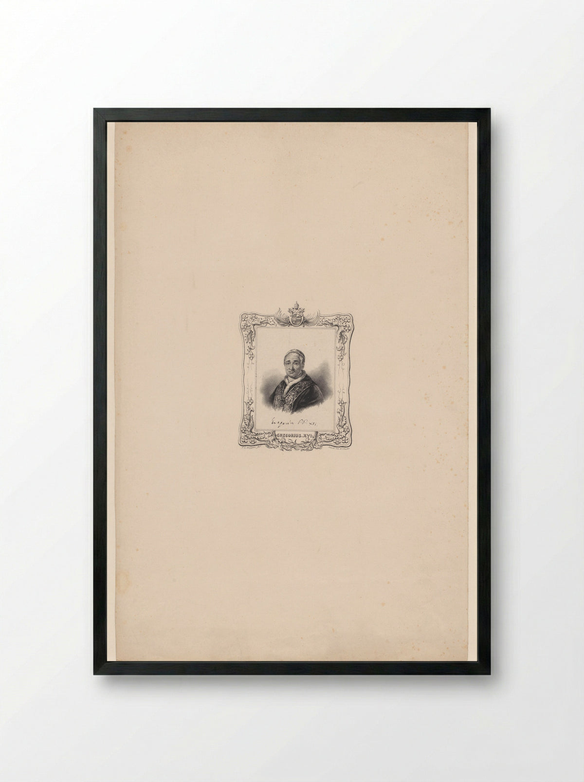 Portret van Paus Gregorius XVI - Hilmar Johannes Backer - Framed Print Black