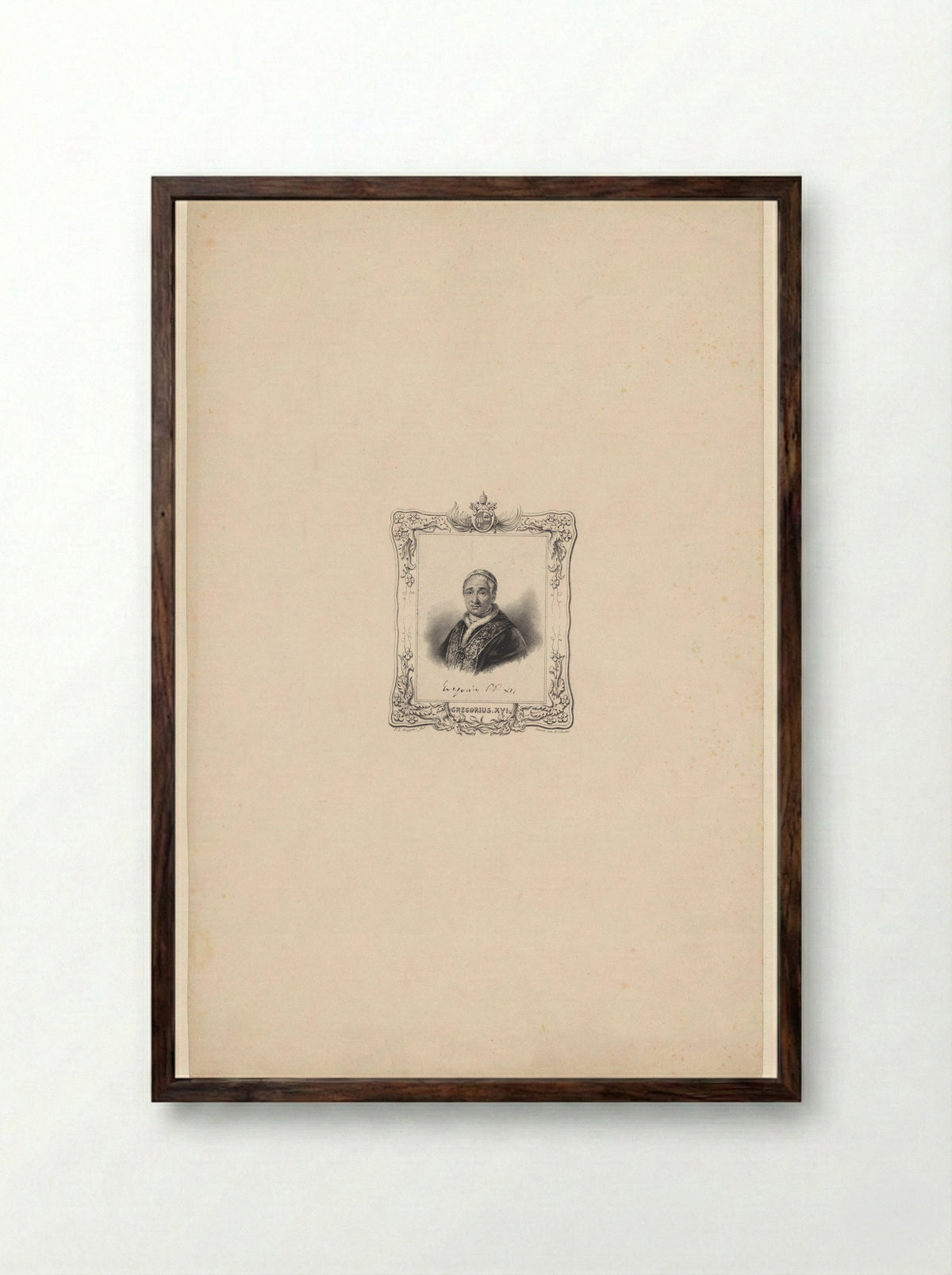 Portret van Paus Gregorius XVI - Hilmar Johannes Backer - Framed Print Dark Wood