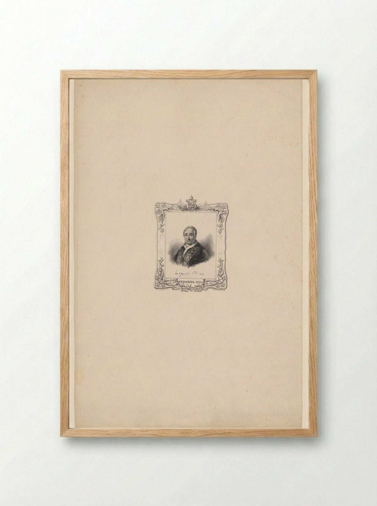 Portret van Paus Gregorius XVI - Hilmar Johannes Backer - Framed Print Wood