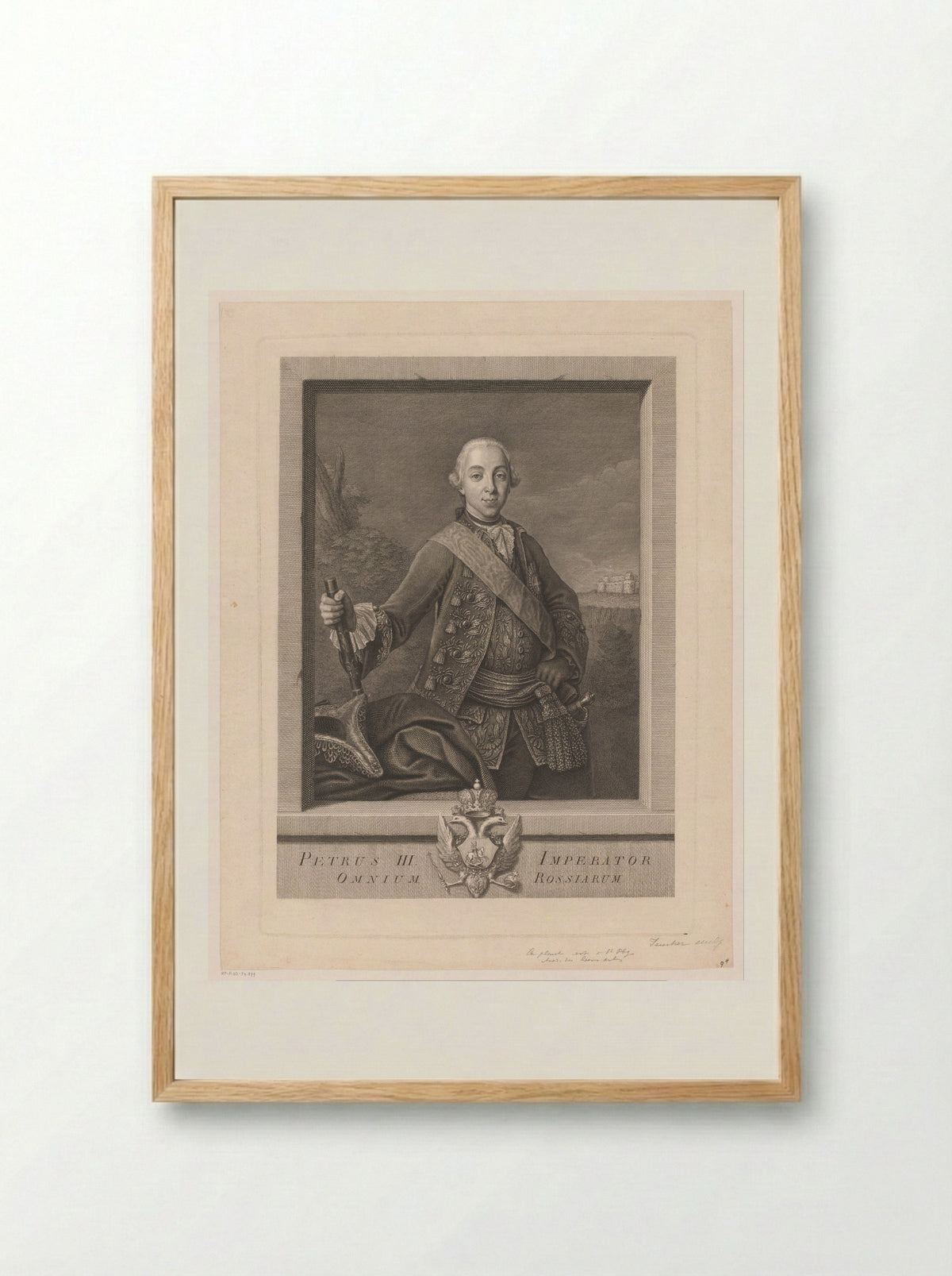 Portret van Peter III van Rusland - Johann Christoph Teucher - Framed Print Wood