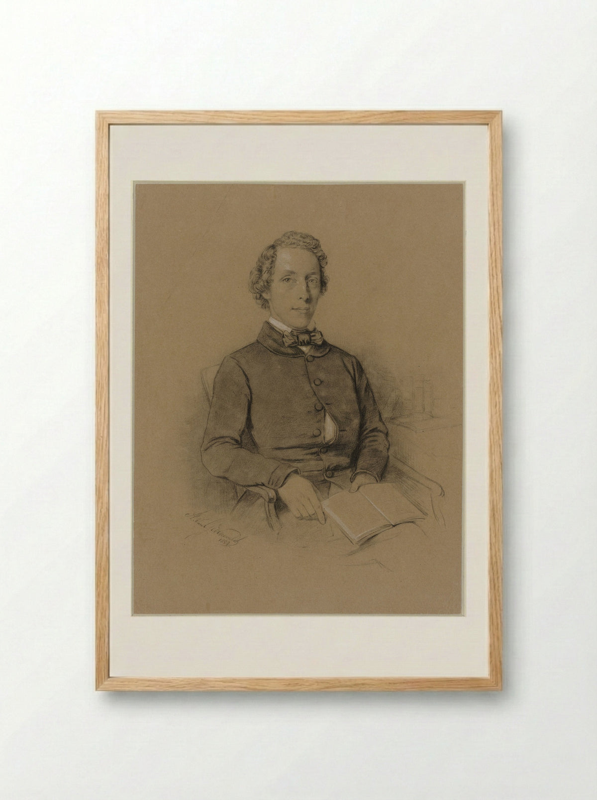 Portret van Petrus Augustus de Génestet - Antonie Johannes Groeneveldt - Framed Print Wood