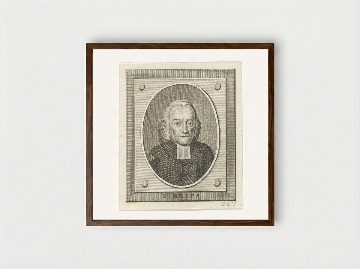 Portret van Petrus Broes - Carel Jacob de Huyser - Framed Print Dark Wood