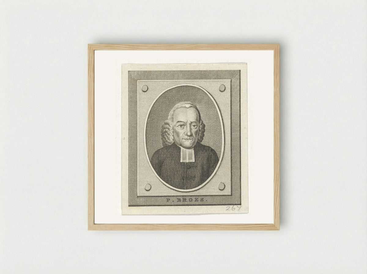 Portret van Petrus Broes - Carel Jacob de Huyser - Framed Print Wood