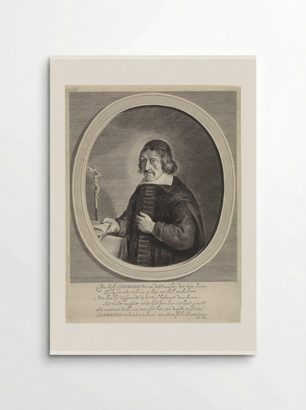 Portret van Petrus Laurentius - Theodor Matham - Poster