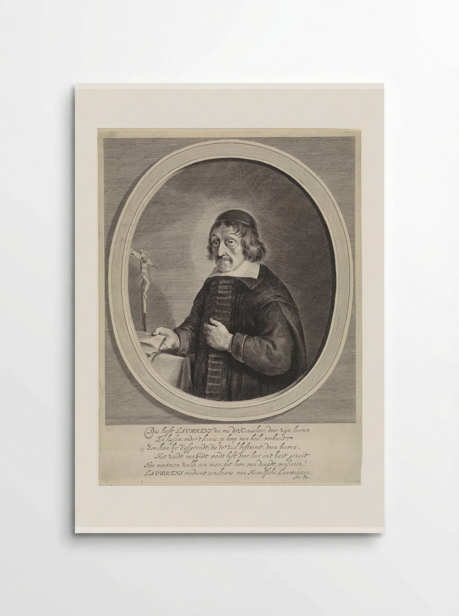 Portret van Petrus Laurentius - Theodor Matham - Poster