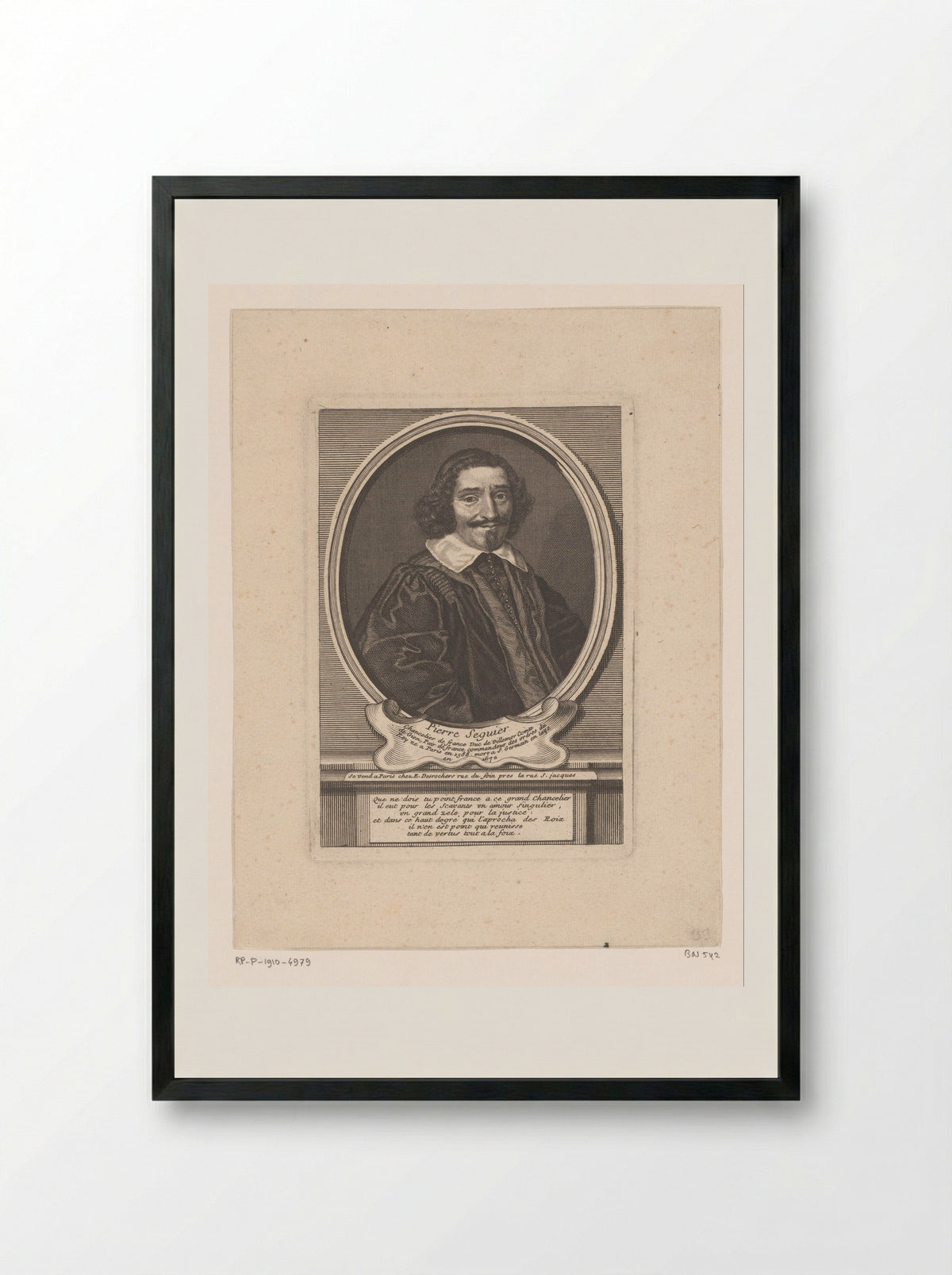 Portret van Pierre Séguier - Étienne Desrochers - Framed Print Black