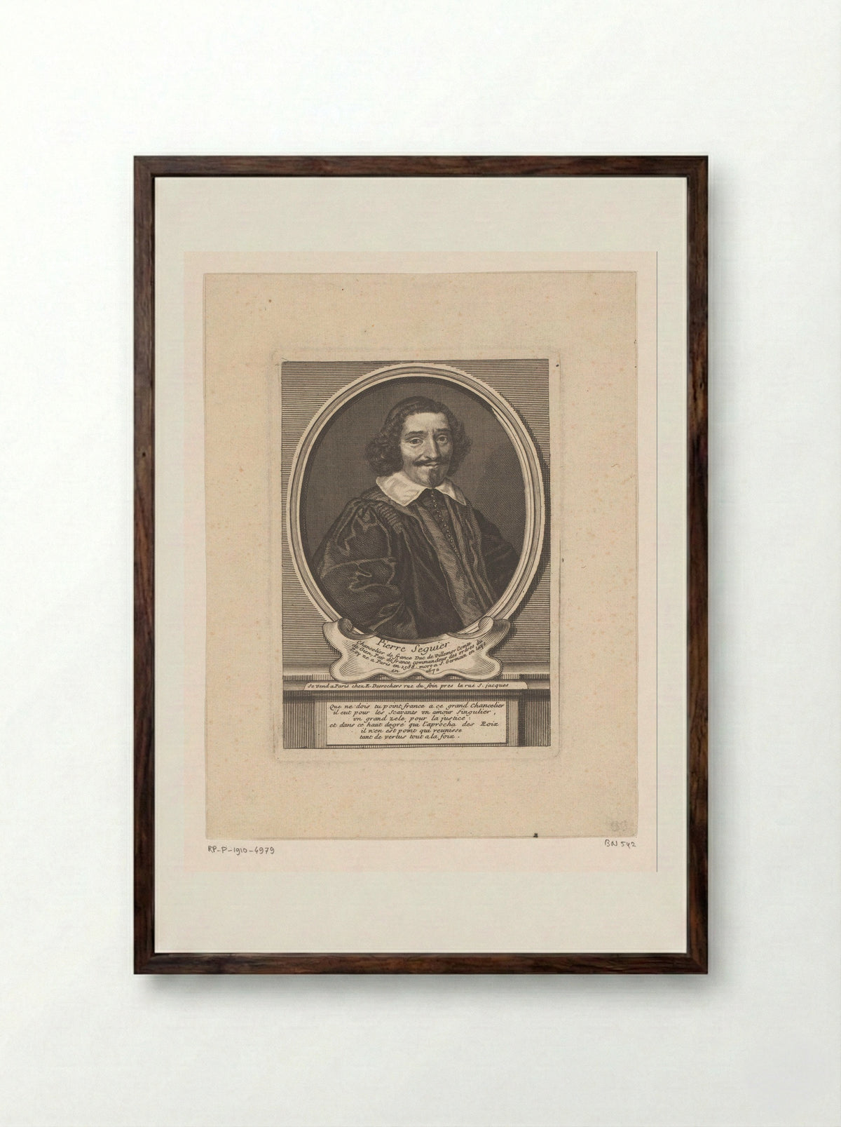 Portret van Pierre Séguier - Étienne Desrochers - Framed Print Dark Wood