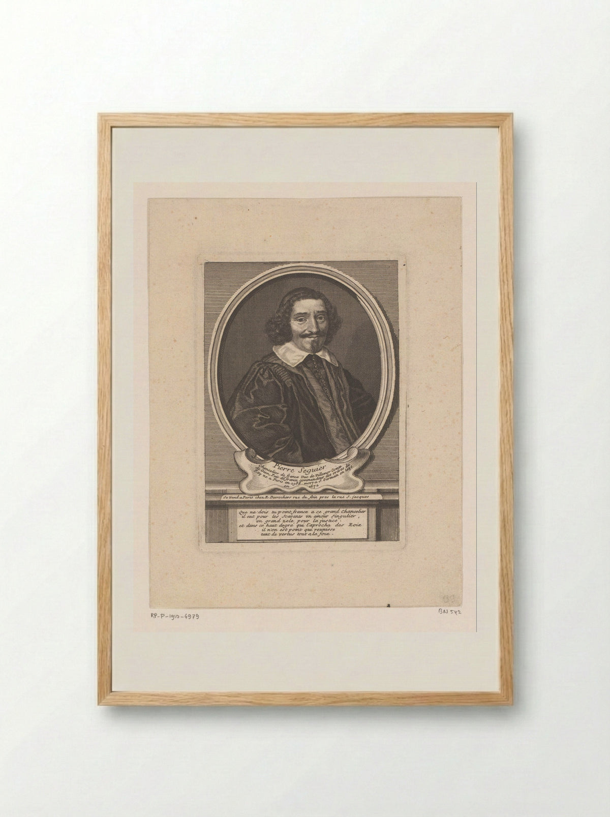 Portret van Pierre Séguier - Étienne Desrochers - Framed Print Wood