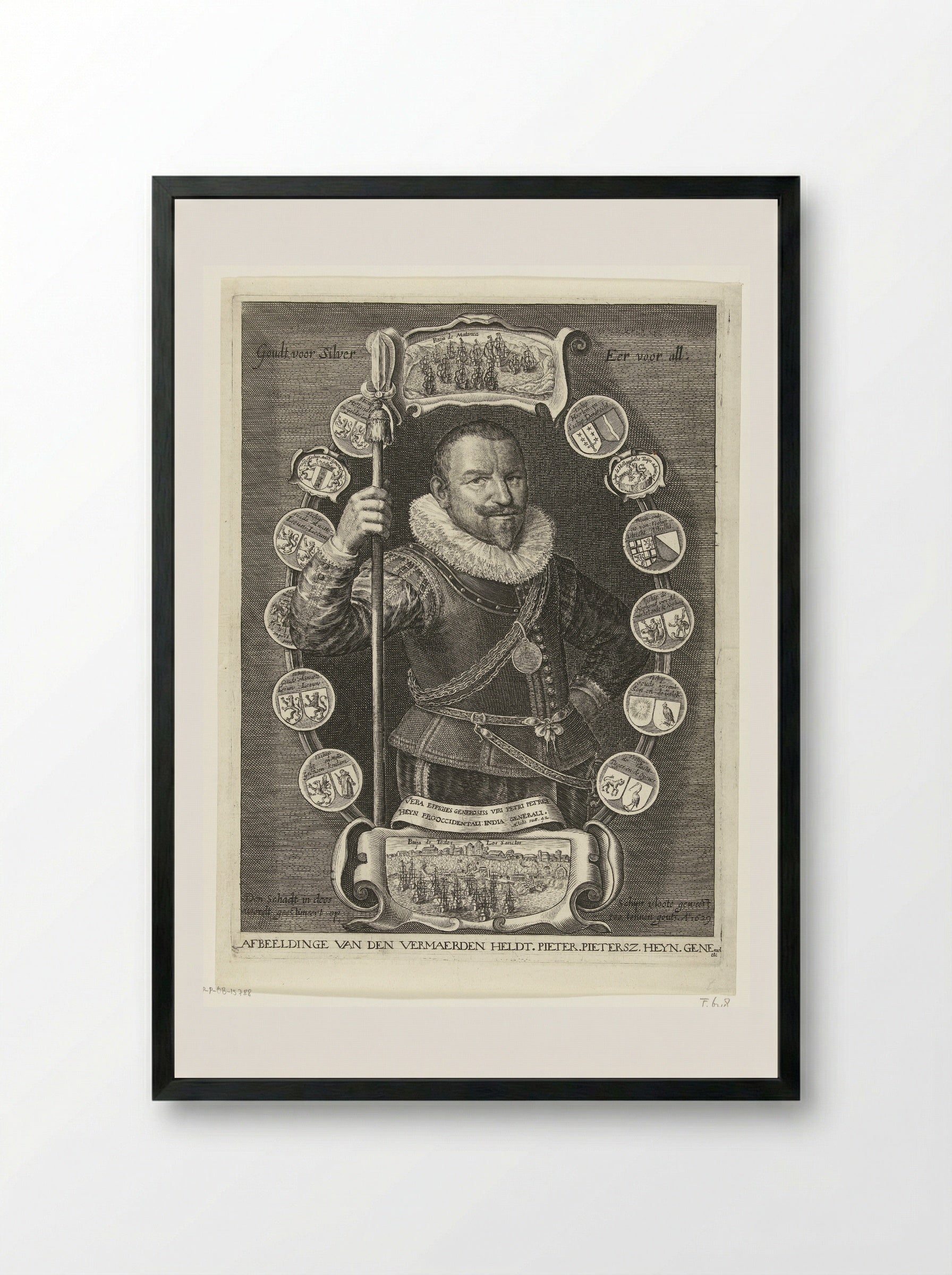 Portret van Piet Hein - Crispijn van de Passe (II) - Framed Print Black