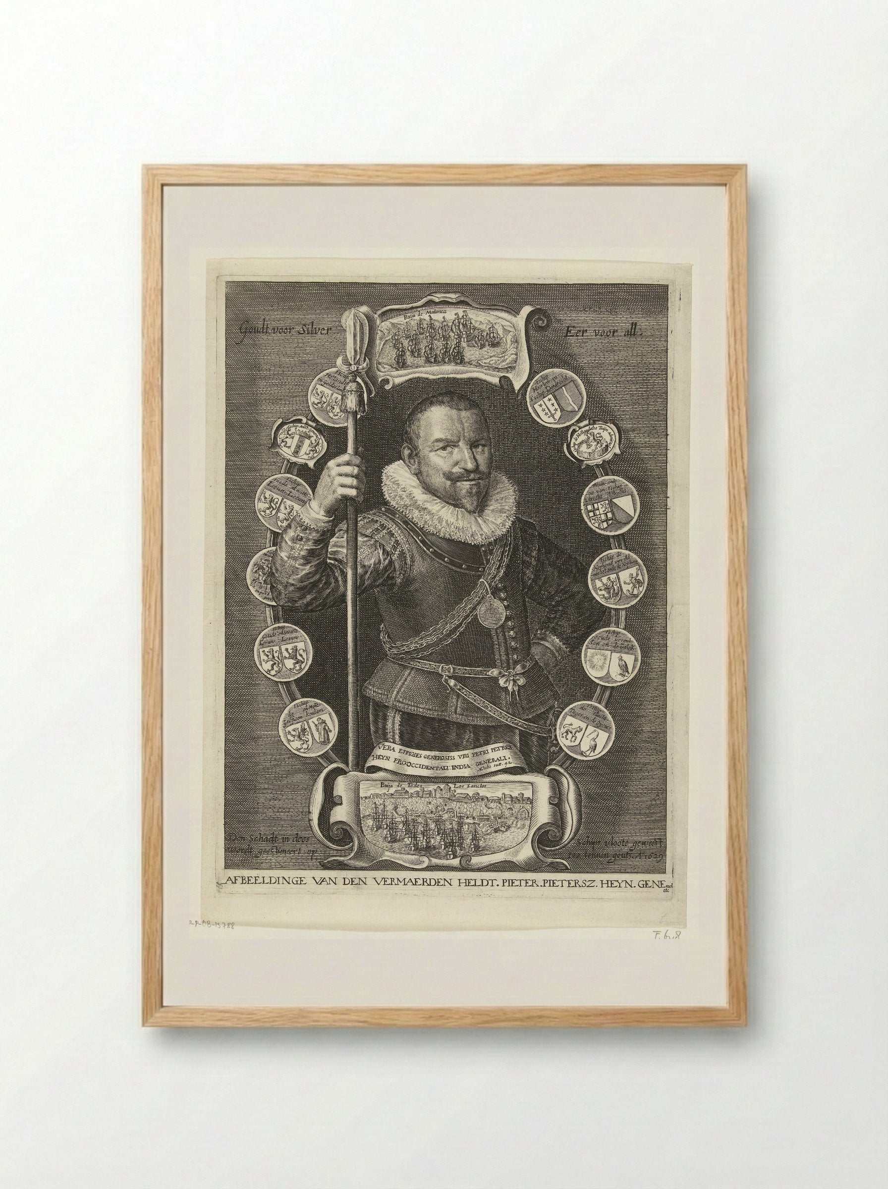 Portret van Piet Hein - Crispijn van de Passe (II) - Framed Print Wood