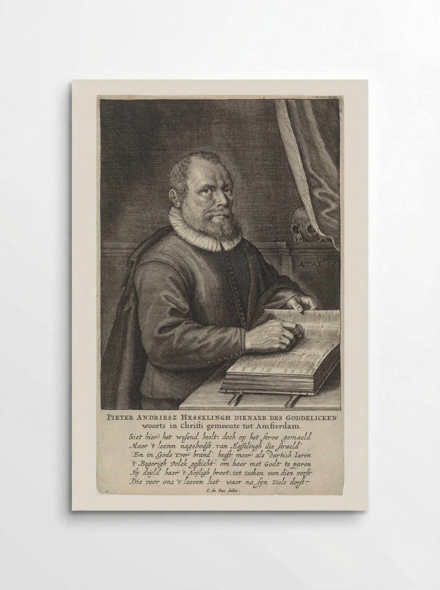 Portret van Pieter Andriesz Hesseling - Crispijn van de Passe (II) - Poster
