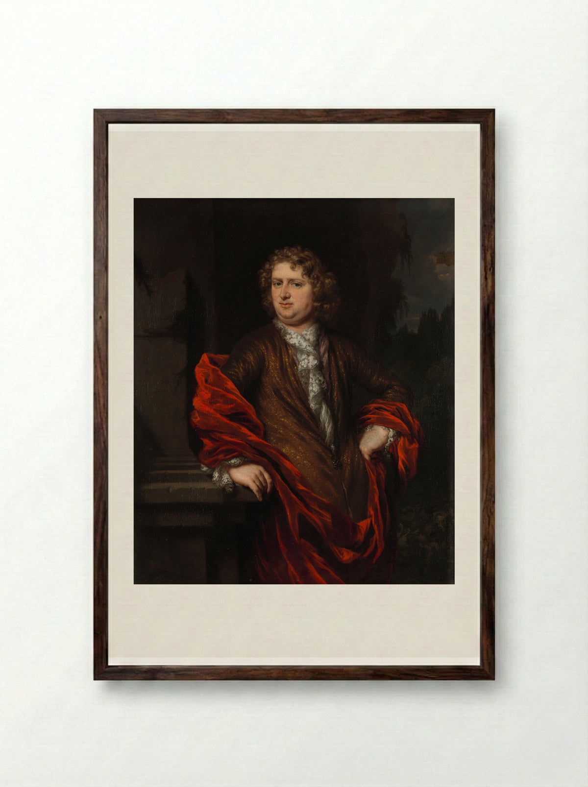 Portret van Pieter Groenendijk - Nicolaes Maes - Framed Print Dark Wood