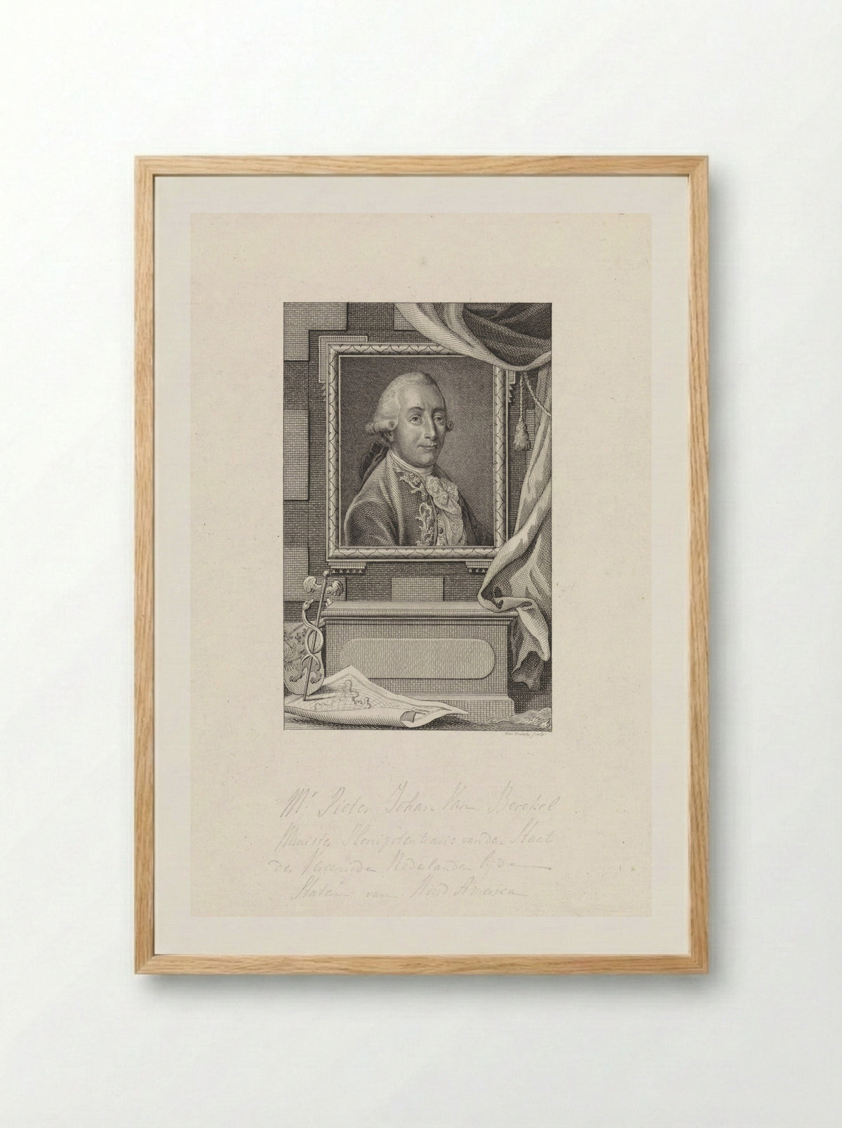 Portret van Pieter Johan van Berckel - Reinier Vinkeles (I) - Framed Print Wood
