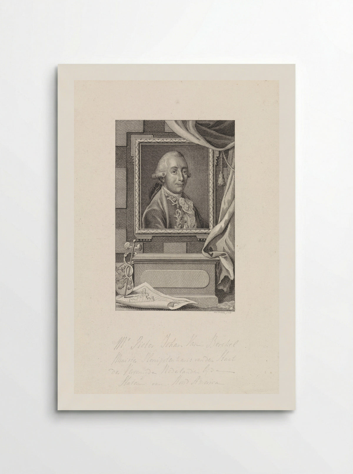Portret van Pieter Johan van Berckel - Reinier Vinkeles (I) - Poster