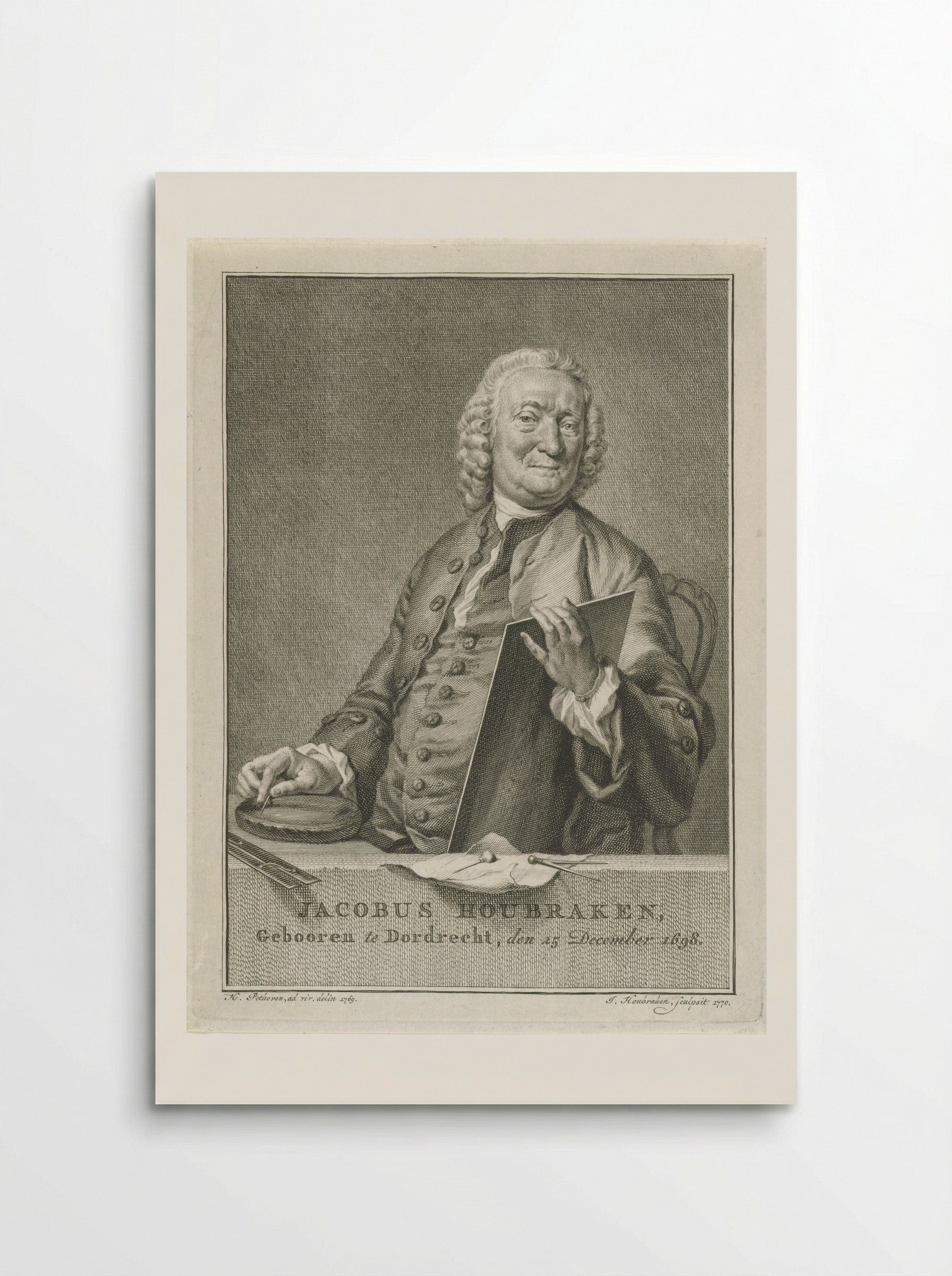 Portret van Pieter Langendijk - Jacob Houbraken - Poster