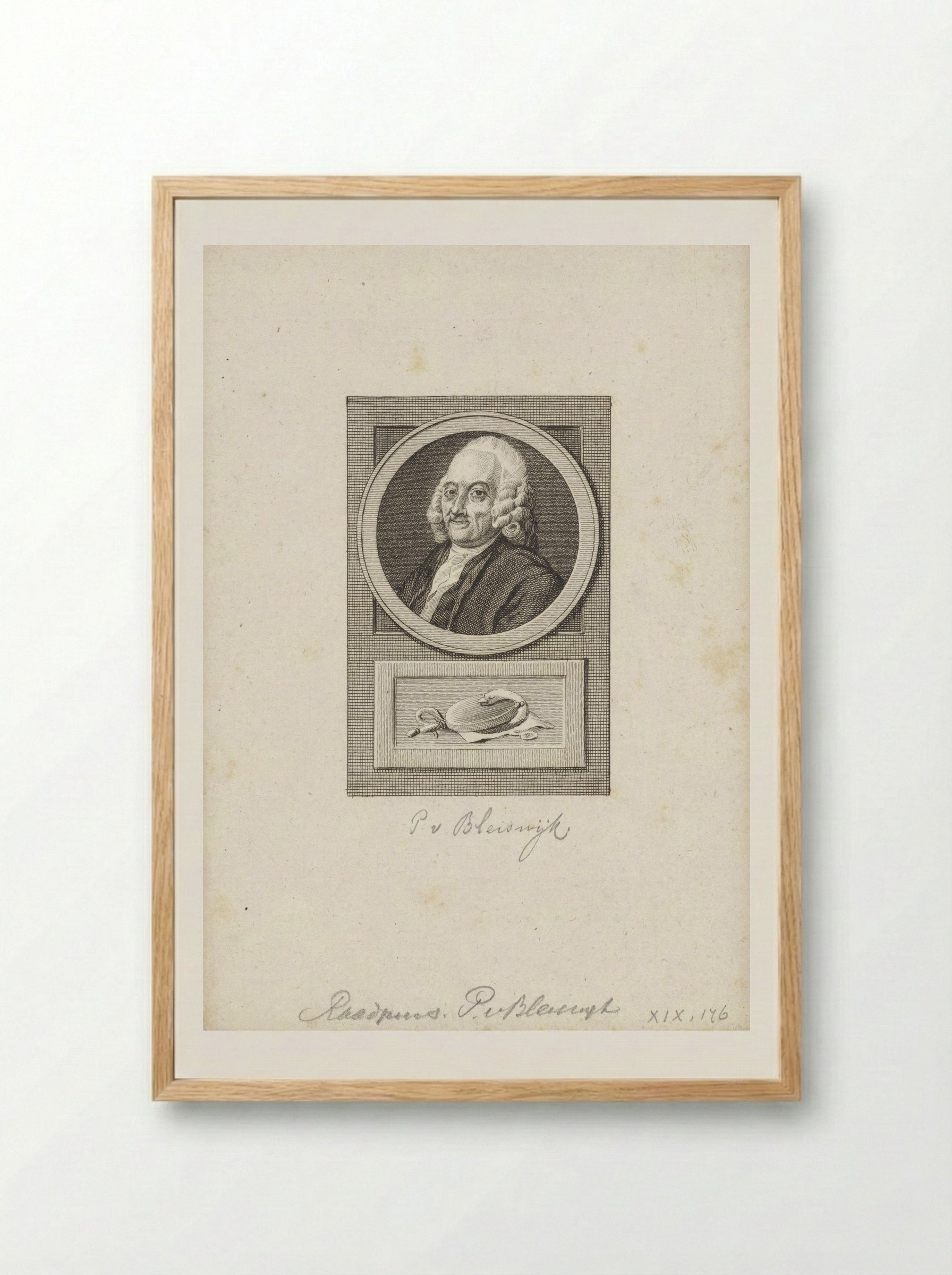 Portret van Pieter van Bleiswijk - Reinier Vinkeles - Framed Print Wood