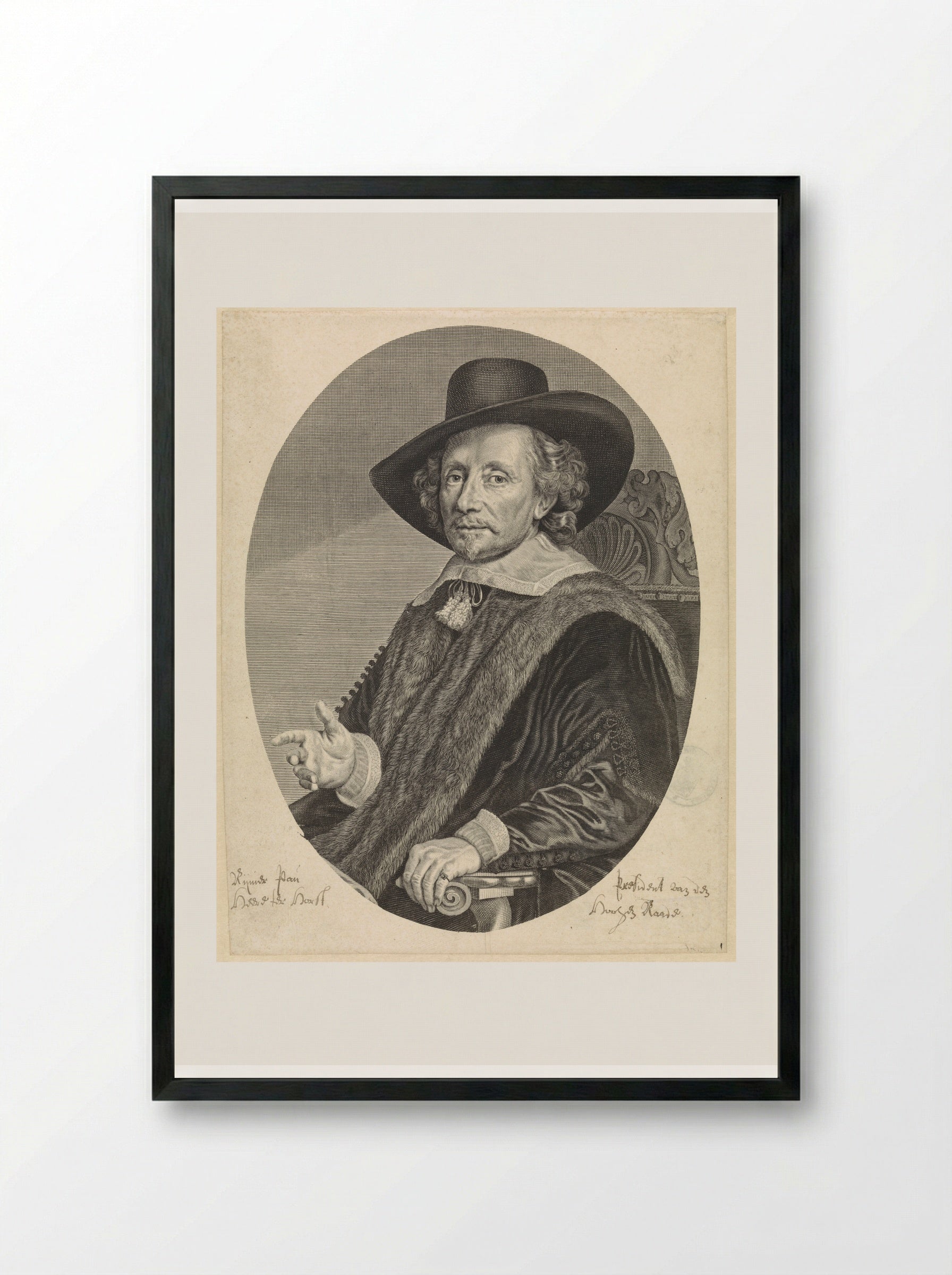 Portret van Reinier Pauw - Theodor Matham - Framed Print Black