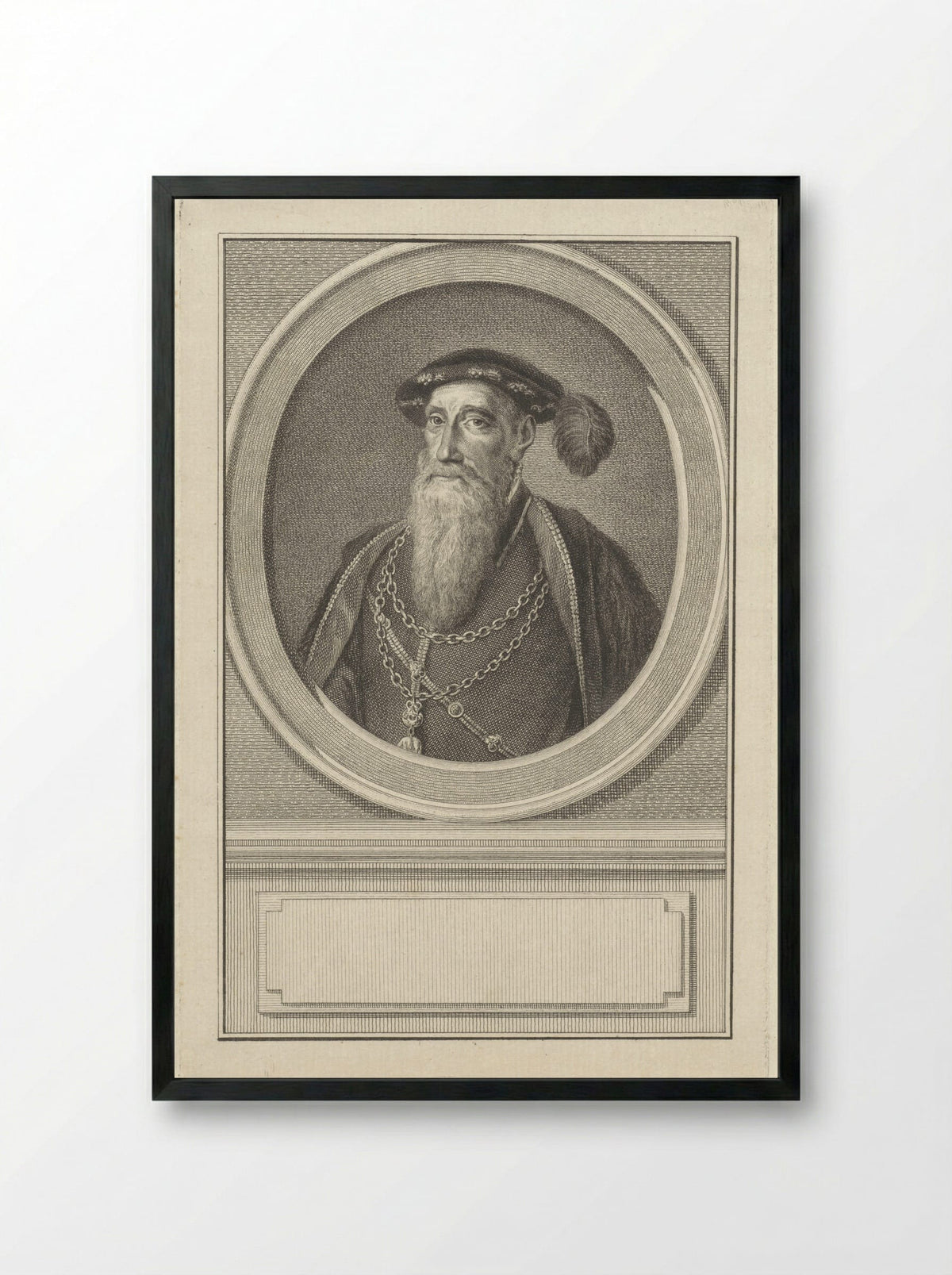 Portret van Reinoud III van Brederode - Reinier Vinkeles - Framed Print Black