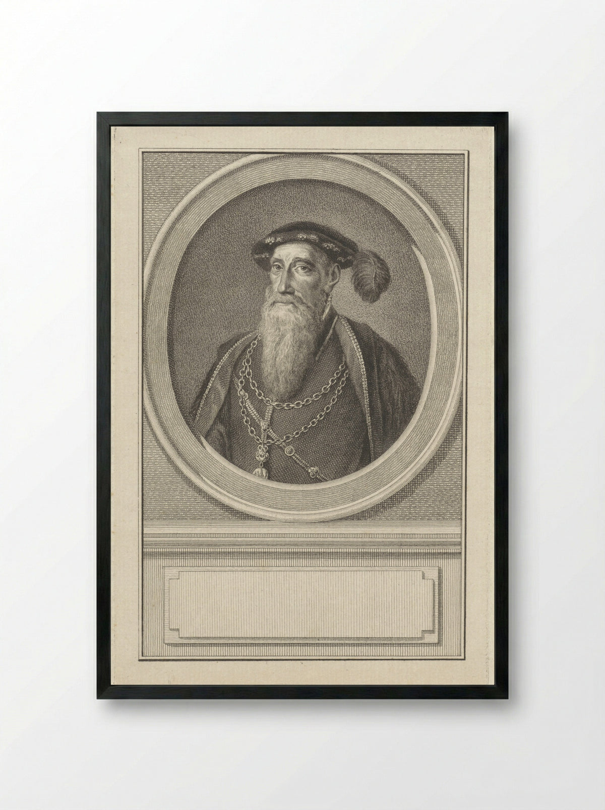 Portret van Reinoud III van Brederode - Reinier Vinkeles - Framed Print Black
