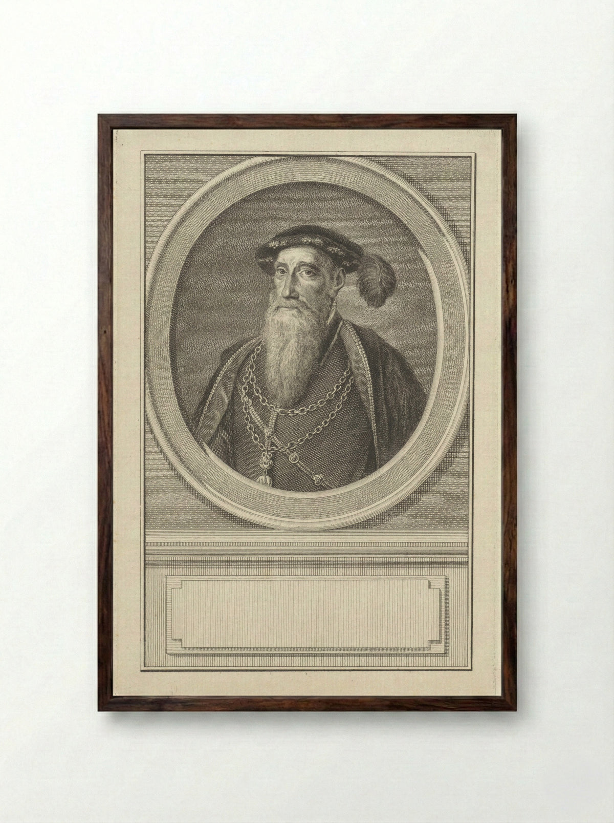 Portret van Reinoud III van Brederode - Reinier Vinkeles - Framed Print Dark Wood