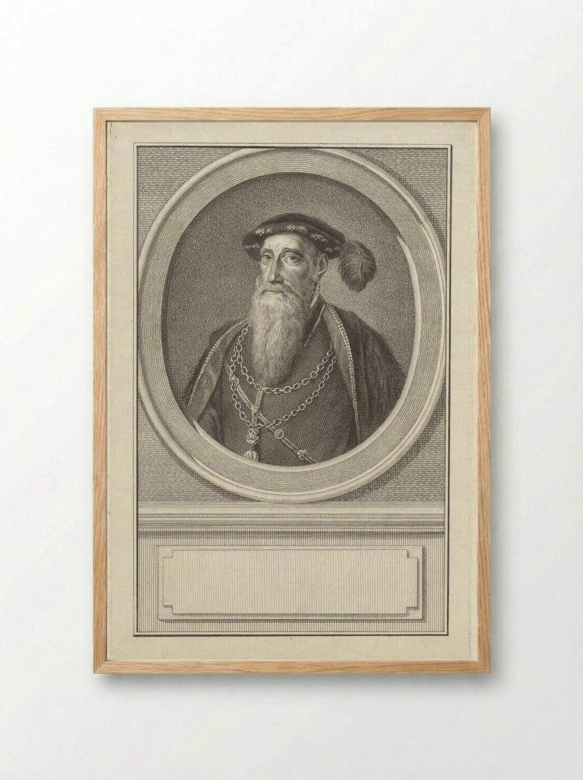 Portret van Reinoud III van Brederode - Reinier Vinkeles - Framed Print Wood