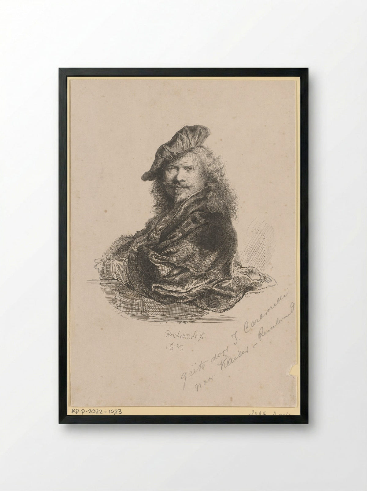 Portret van Rembrandt van Rijn - Jan Caramelli - Framed Print Black