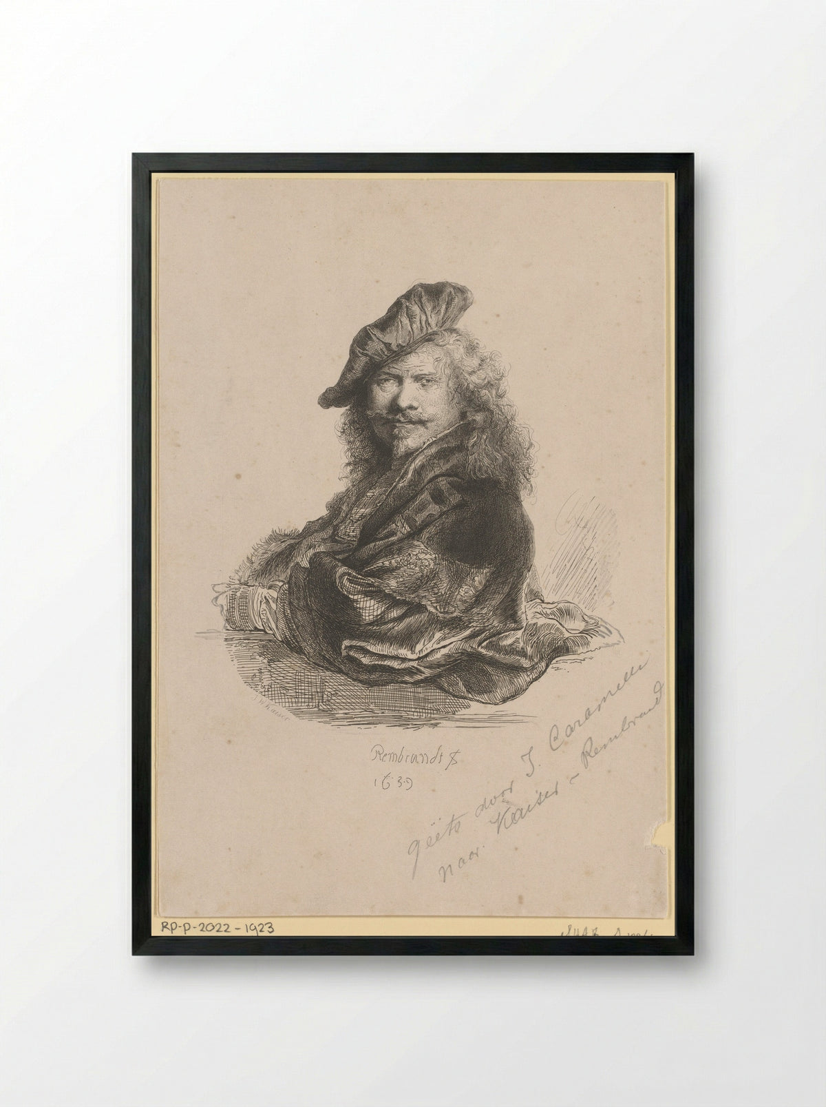 Portret van Rembrandt van Rijn - Jan Caramelli - Framed Print Black
