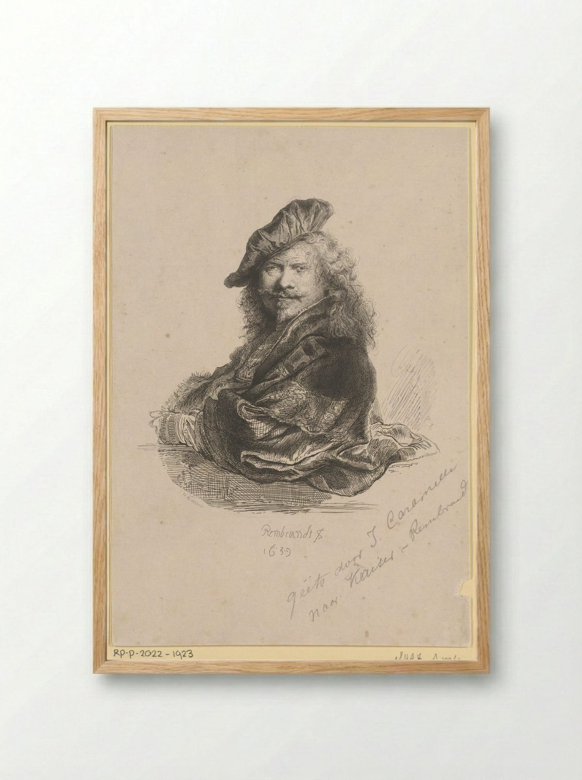 Portret van Rembrandt van Rijn - Jan Caramelli - Framed Print Wood