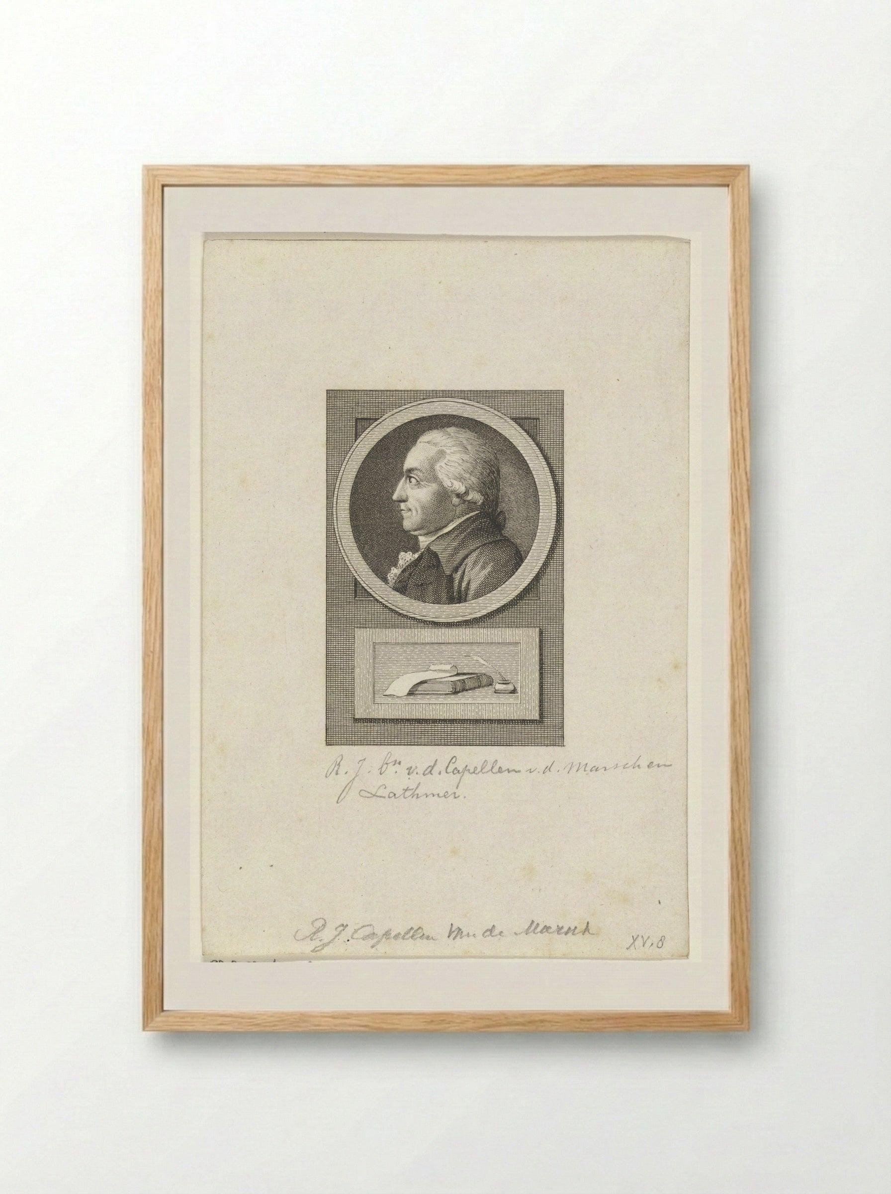 Portret van Robert Jasper van der Capellen - Reinier Vinkeles - Framed Print Wood