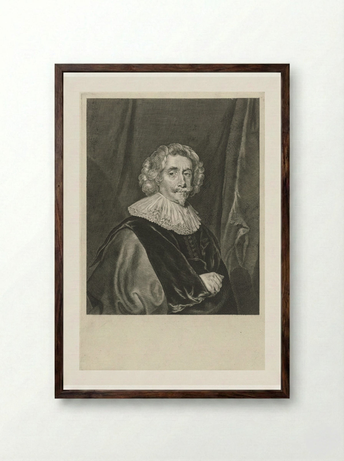 Portret van Sir John Webster - Theodor Matham - Framed Print Dark Wood