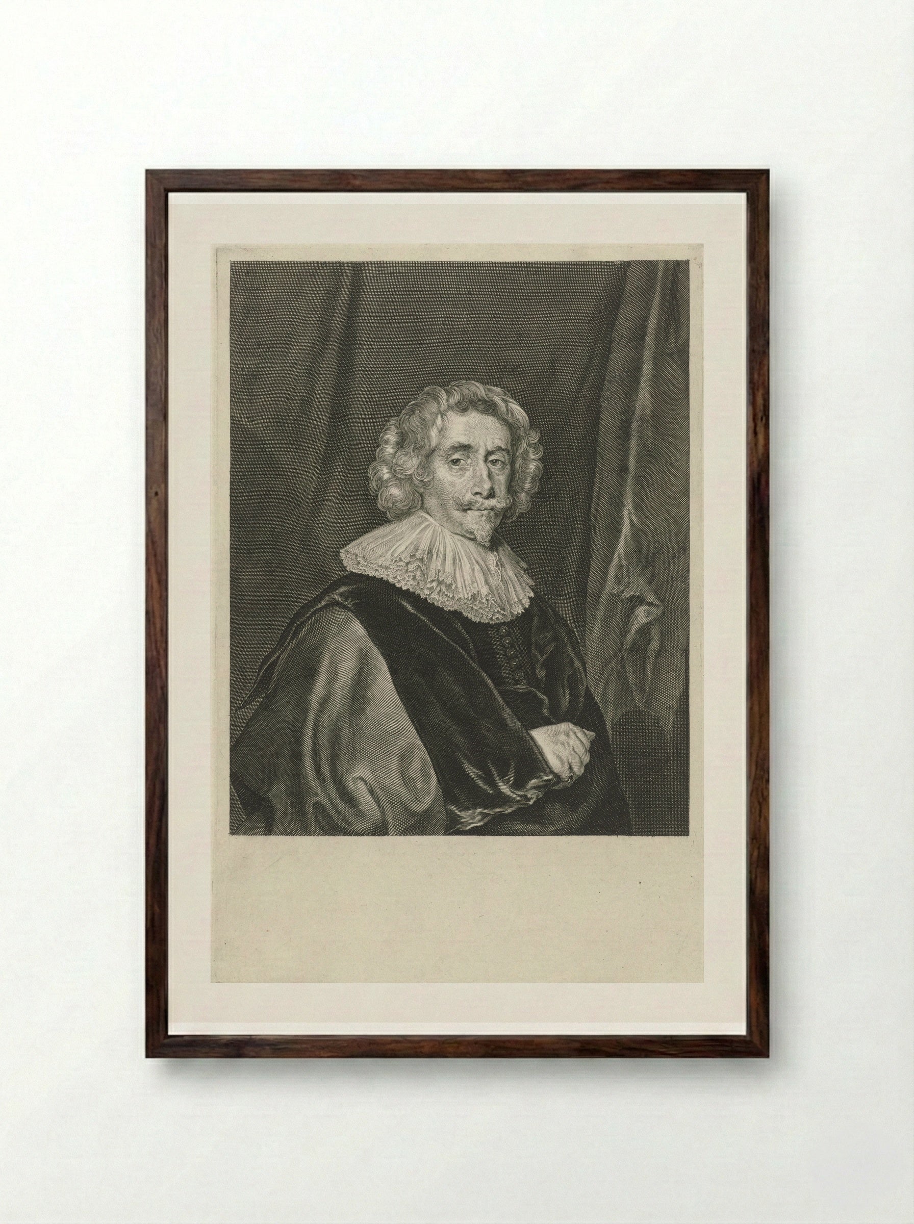 Portret van Sir John Webster - Theodor Matham - Framed Print Dark Wood