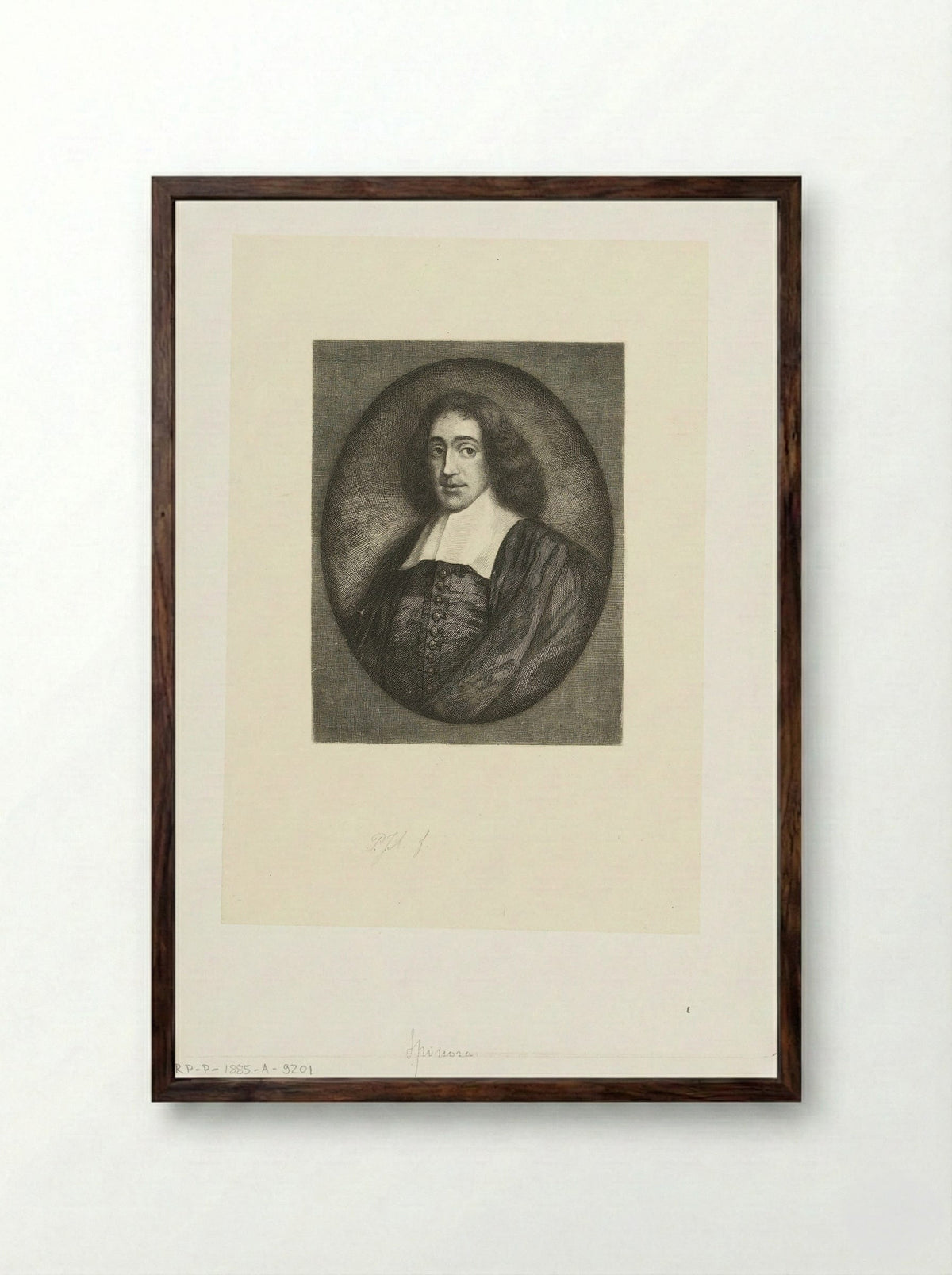 Portret van Spinoza - Petrus Johannes Arendzen - Framed Print Dark Wood