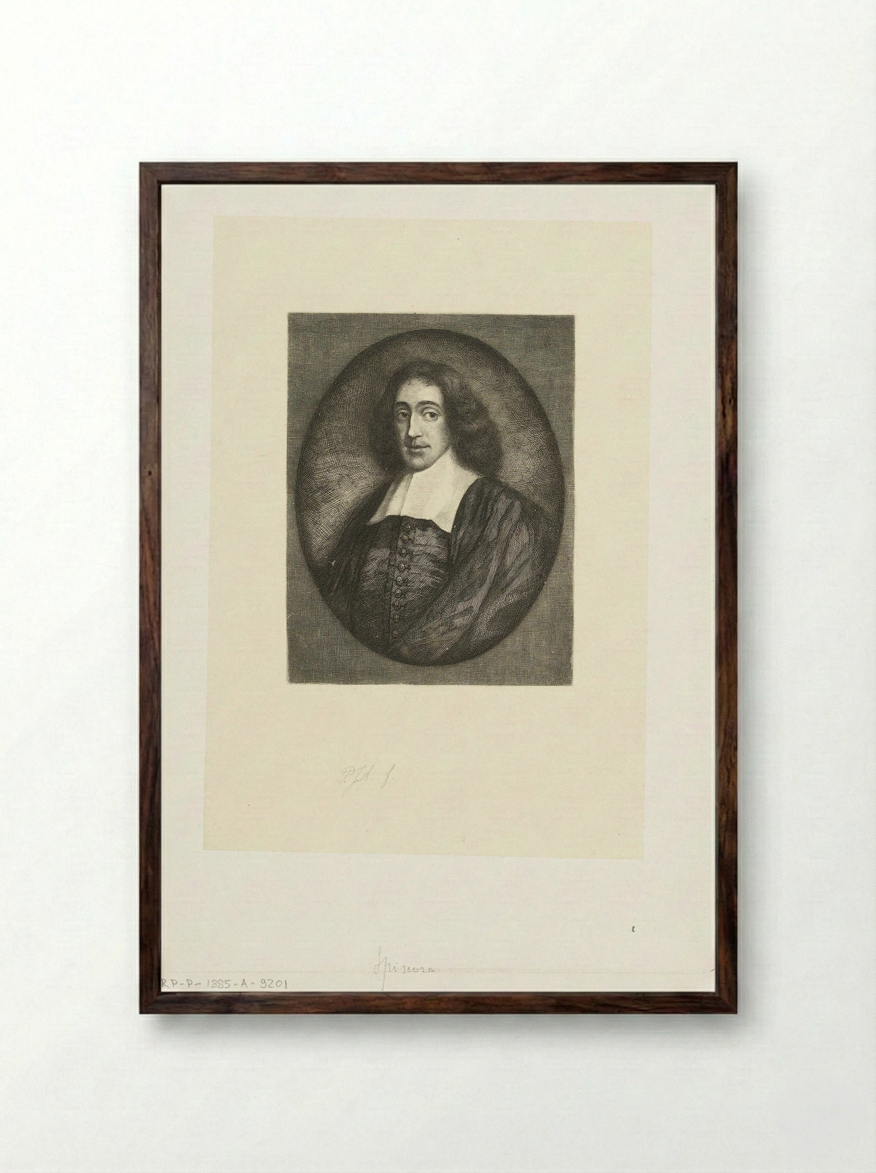 Portret van Spinoza - Petrus Johannes Arendzen - Framed Print Dark Wood